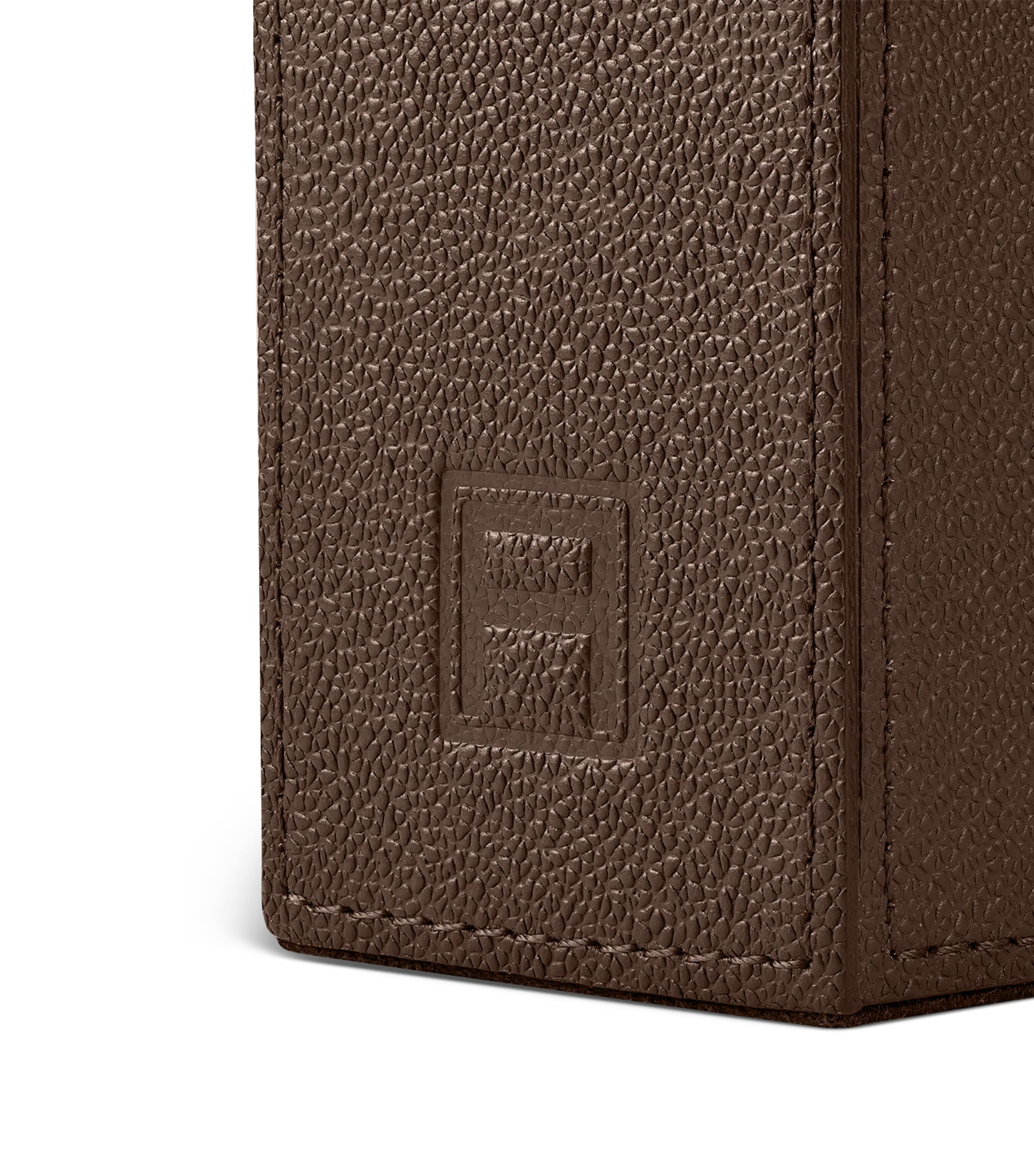 Leather Left Cubist Bookend DARK BROWN Image 4