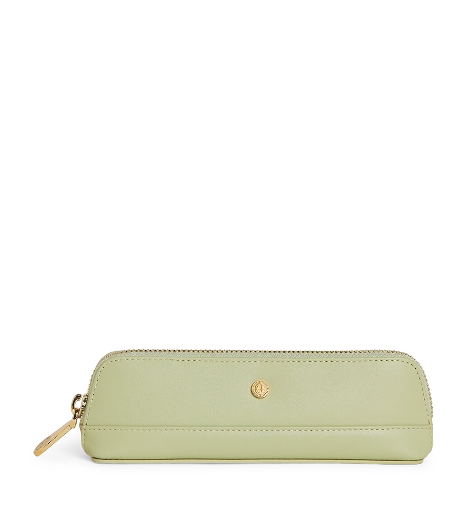 Slim Leather Pencil Case GREEN Image 1