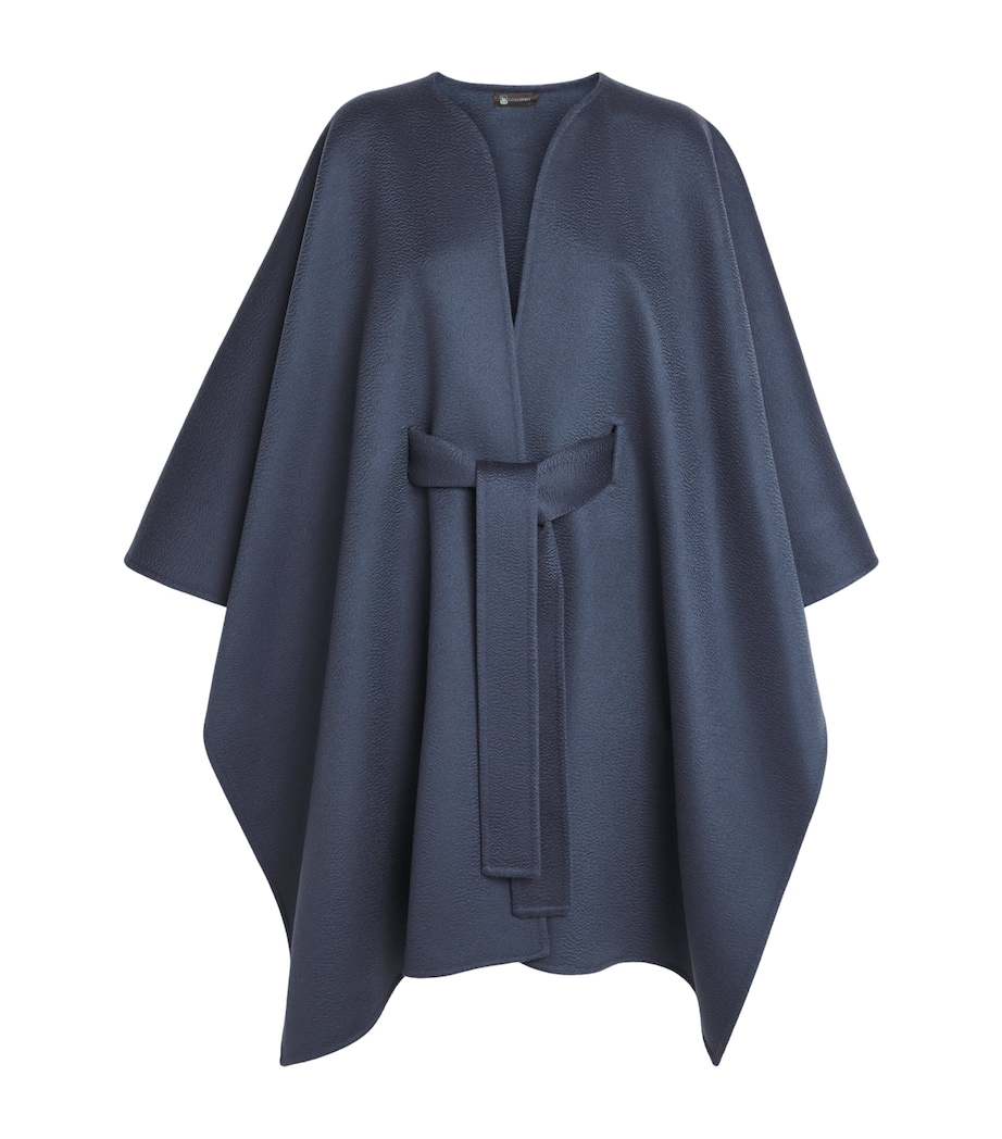 Colombo Womens Cashmere Cape Blue Denim Image 1