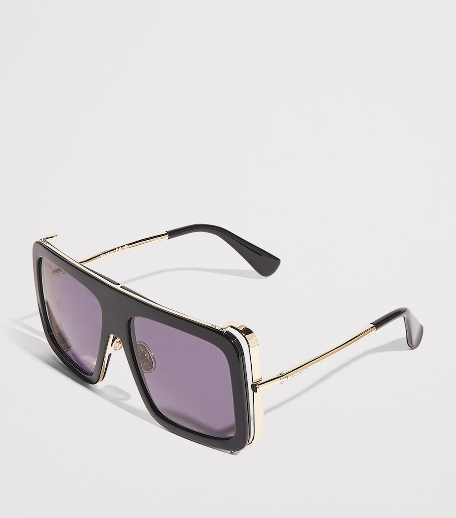 Acetate Square Sunglasses BLACK Image 2