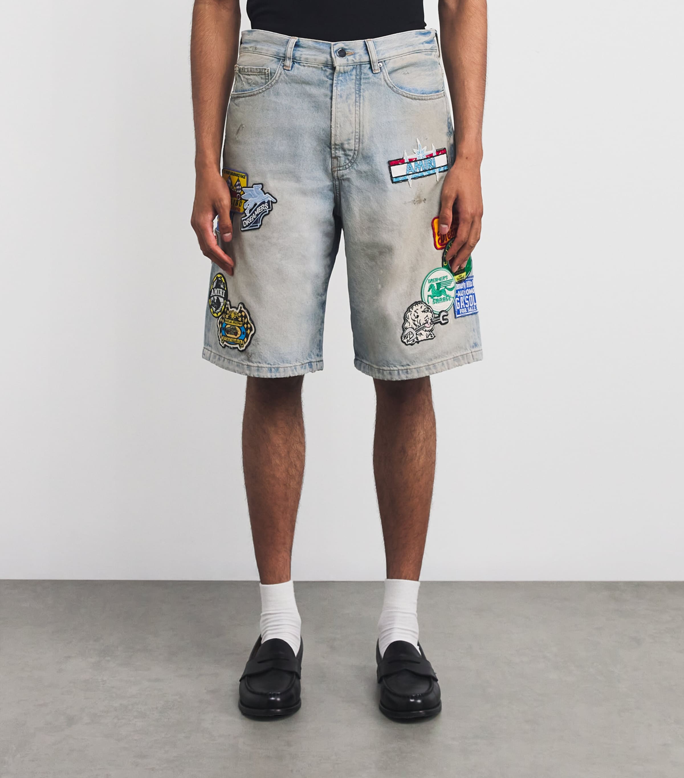 AMIRI Station Patch Denim Shorts | Harrods US