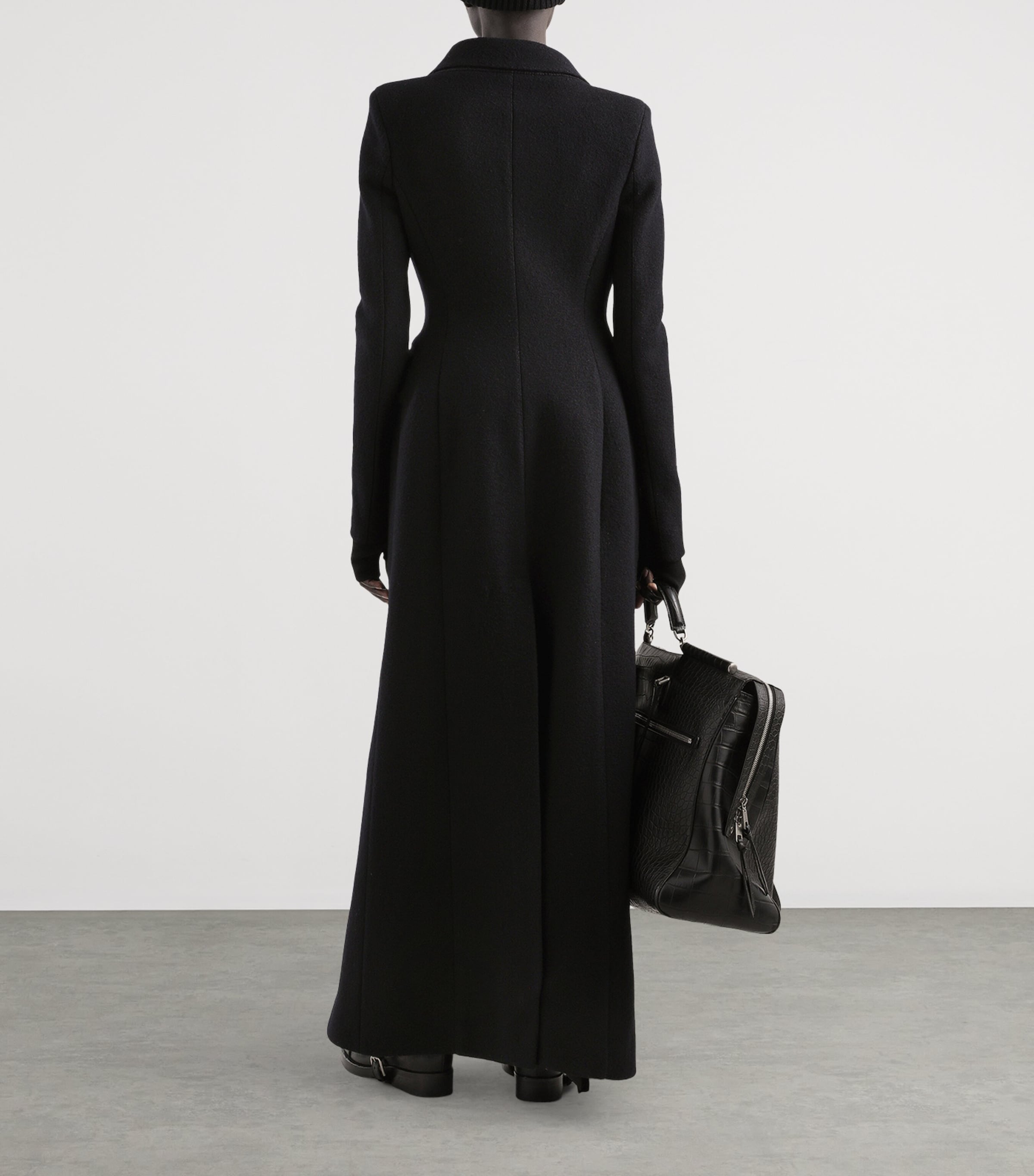 Virgin Wool Coat N0000-BLACK Image 3