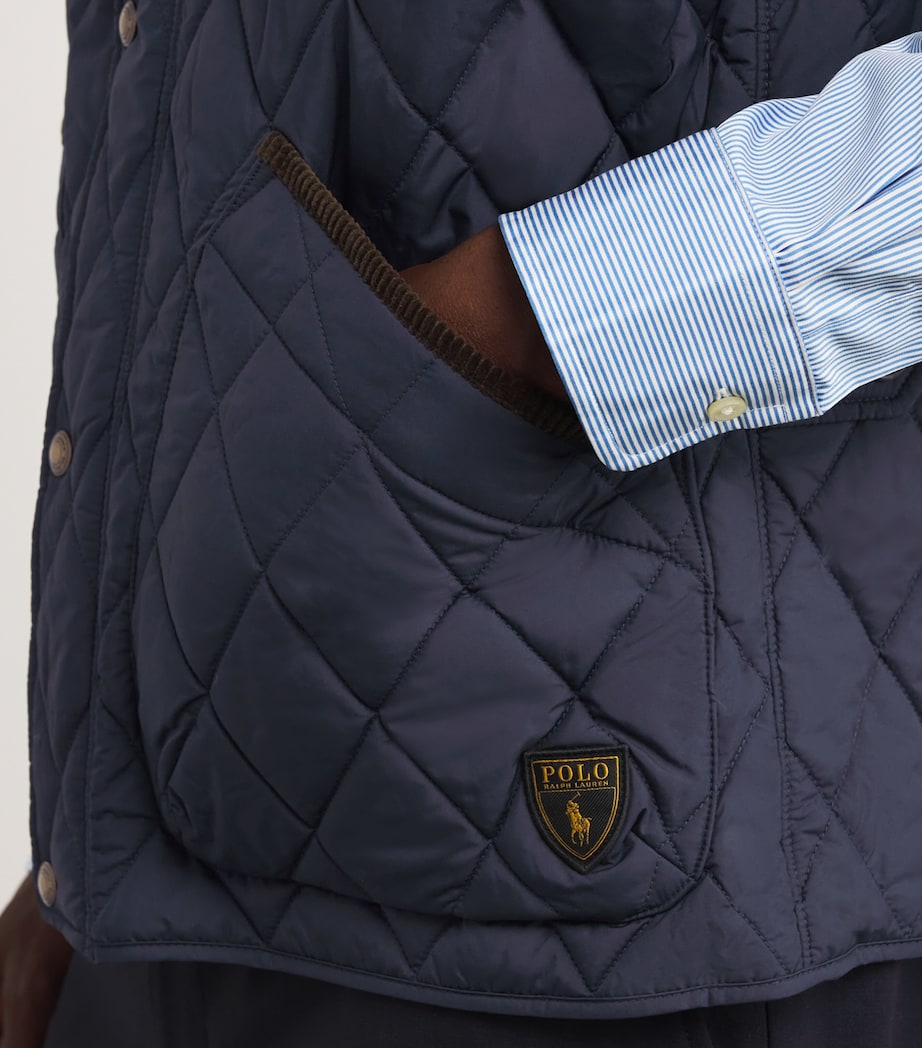 Water-Repellent Quilted Beaton Utility Gilet NAVY Image 6