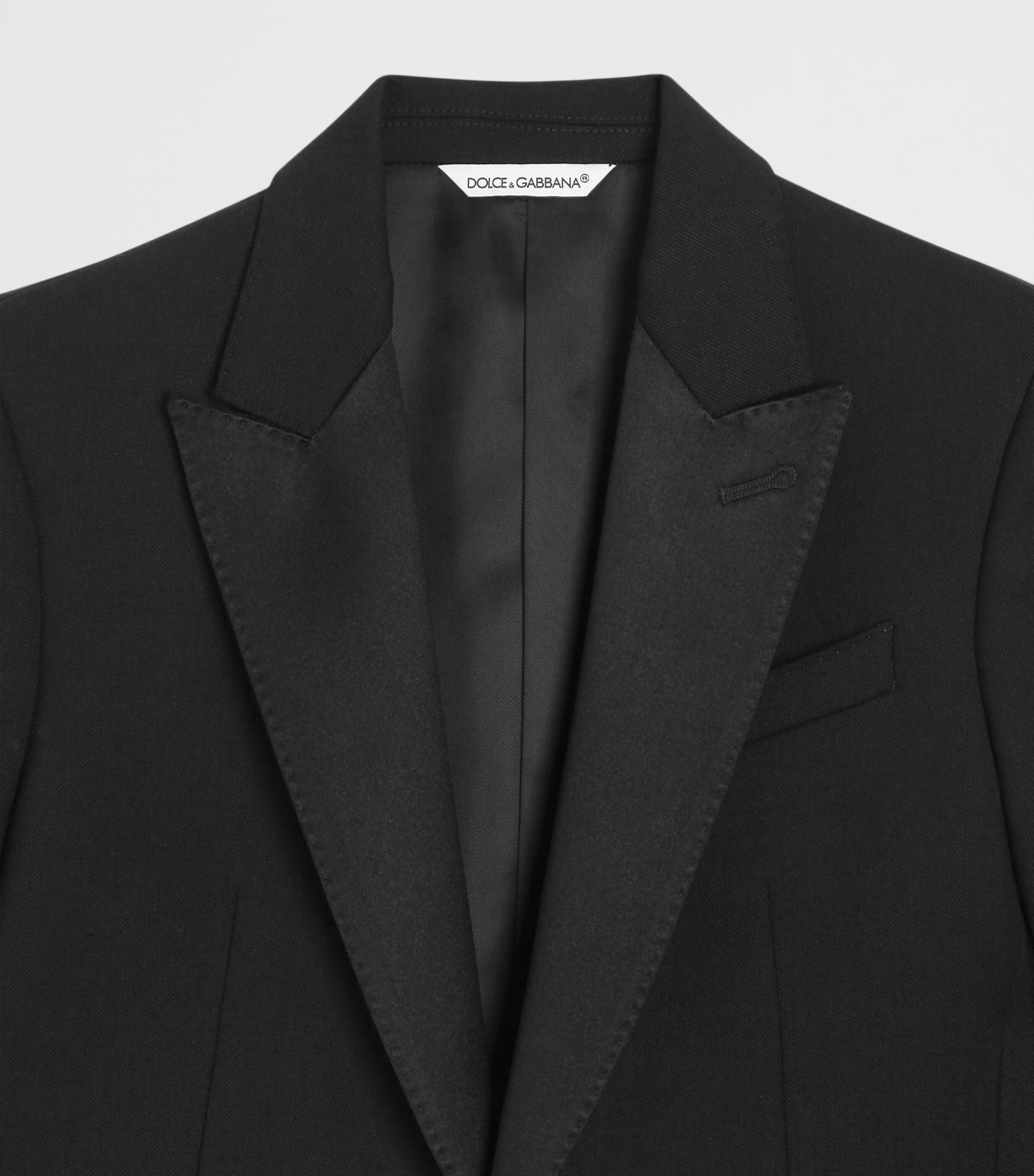 Dolce&Gabbana Kids Virgin Wool Tuxedo Jacket (8-14 Years) Black Image 3