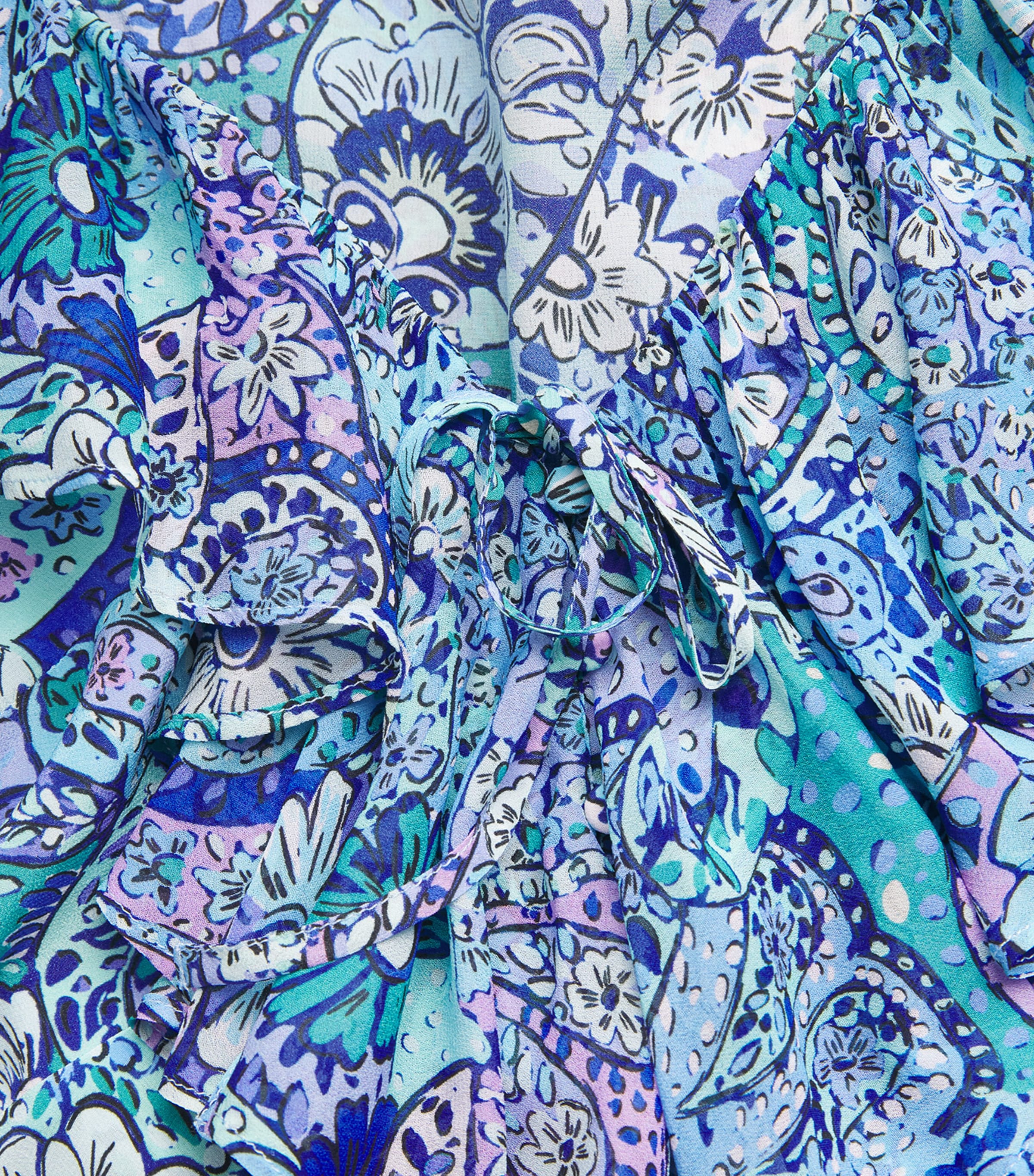 Rixo Womens Silk Gracye Midi Dress Paisley Floral Blue Image 6