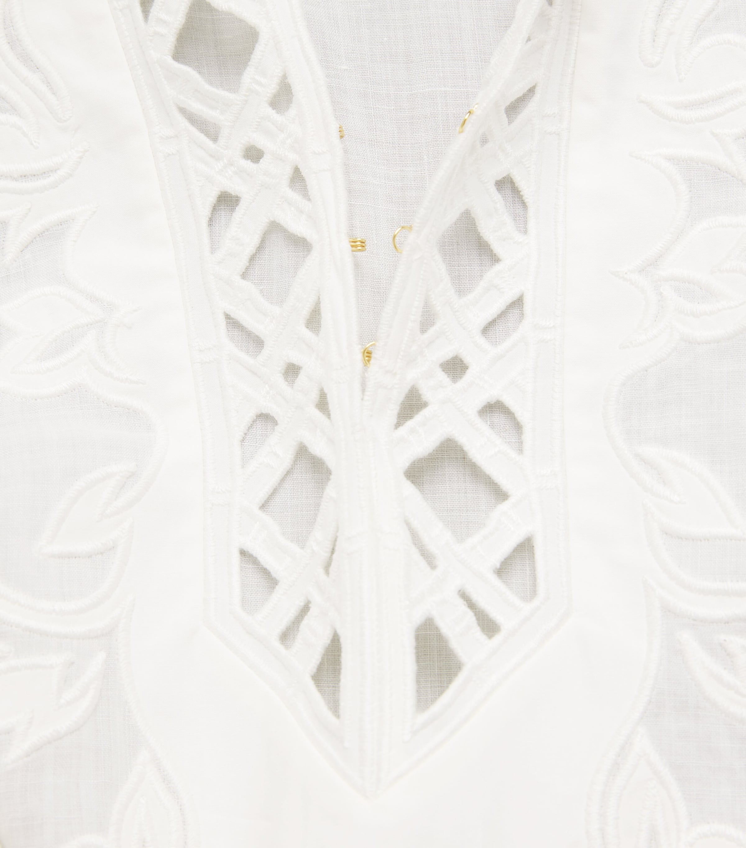 Zimmermann Womens Ramie Embroidered Indra Midi Dress Ivory Image 6