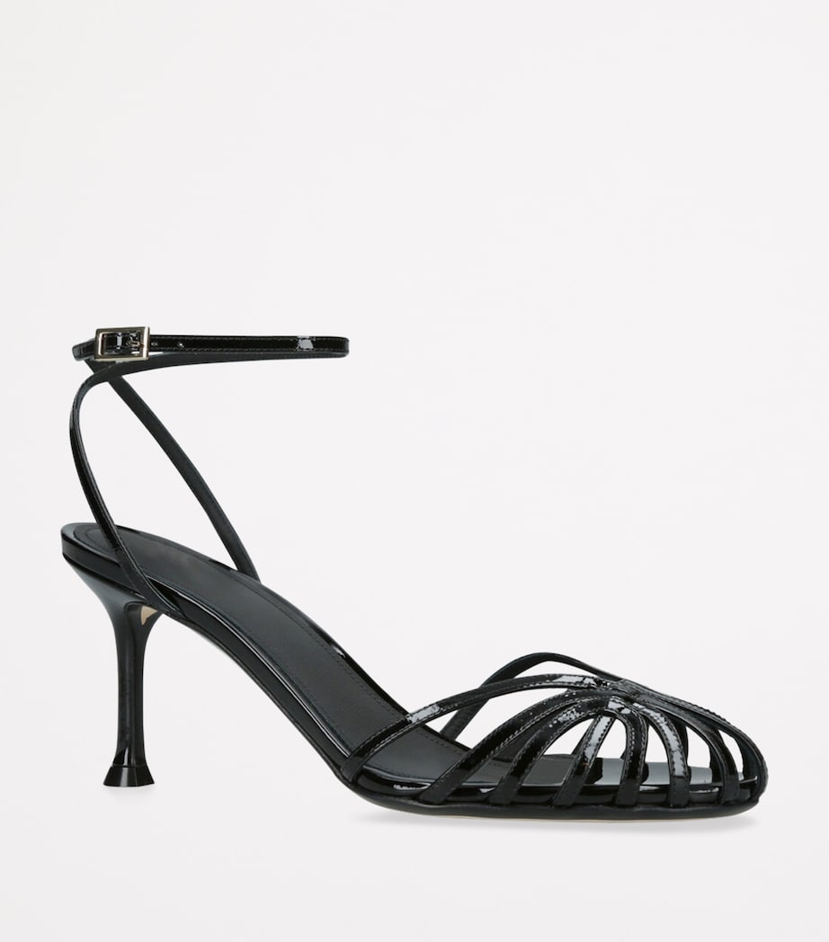 Patent Leather Ally Heeled Sandals 75 BLACK Image 3