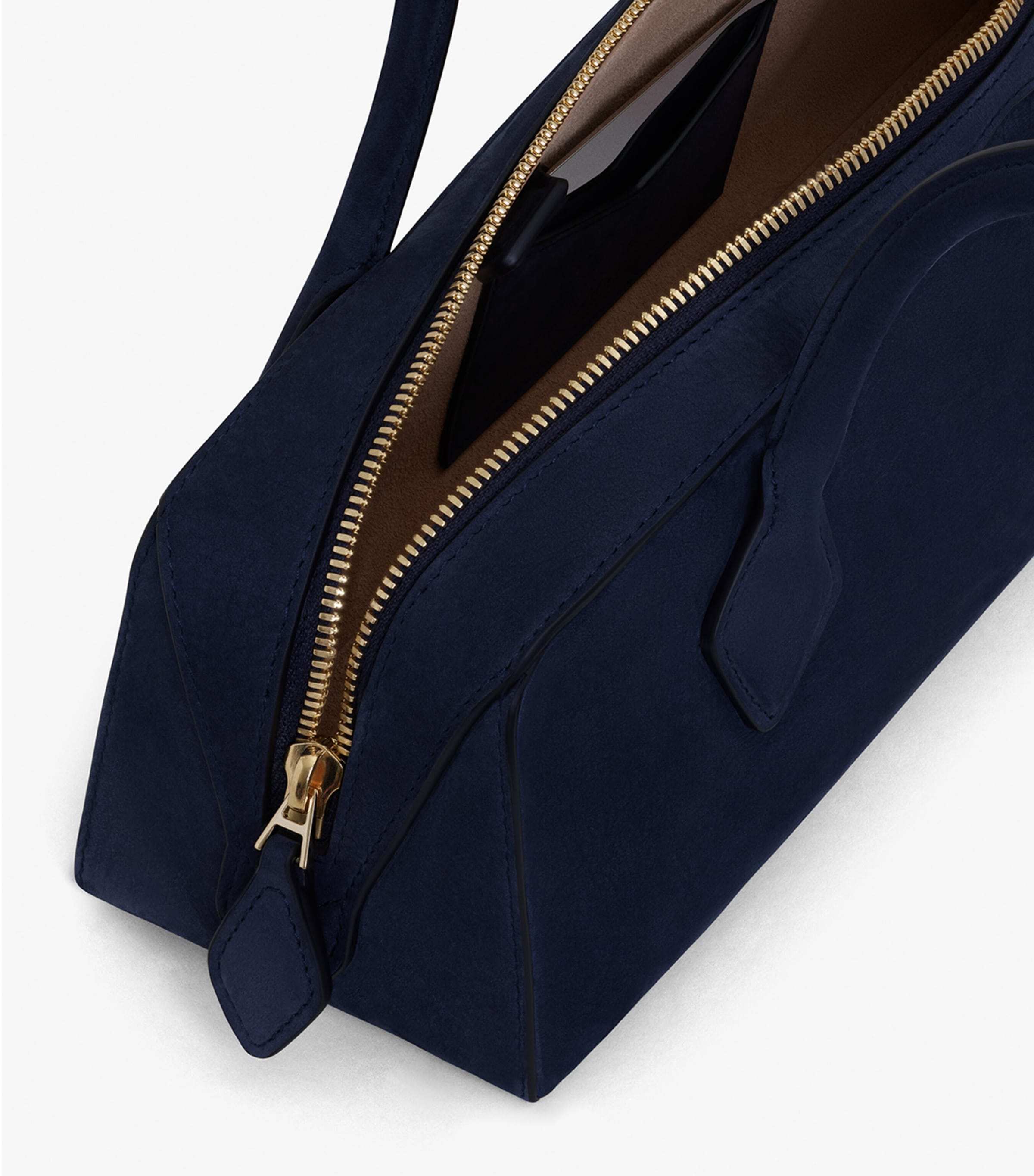 Medium Nubuck Le Teckel Shoulder Bag BLEU FONCE Image 4