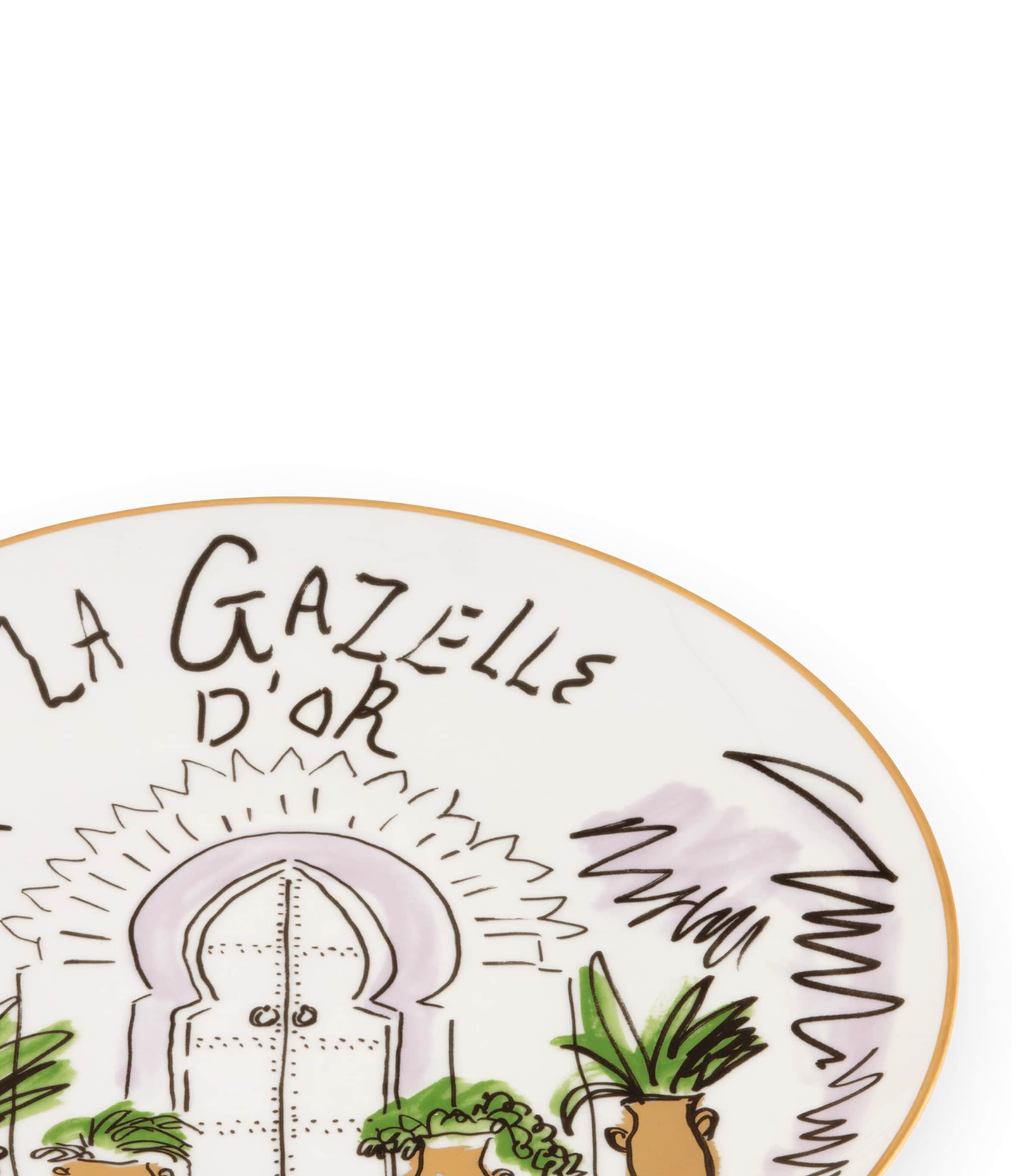 GINORI 1735 x Luke Edward Hall La Gazelle D’Or Decorative Plate (27cm) Image 2