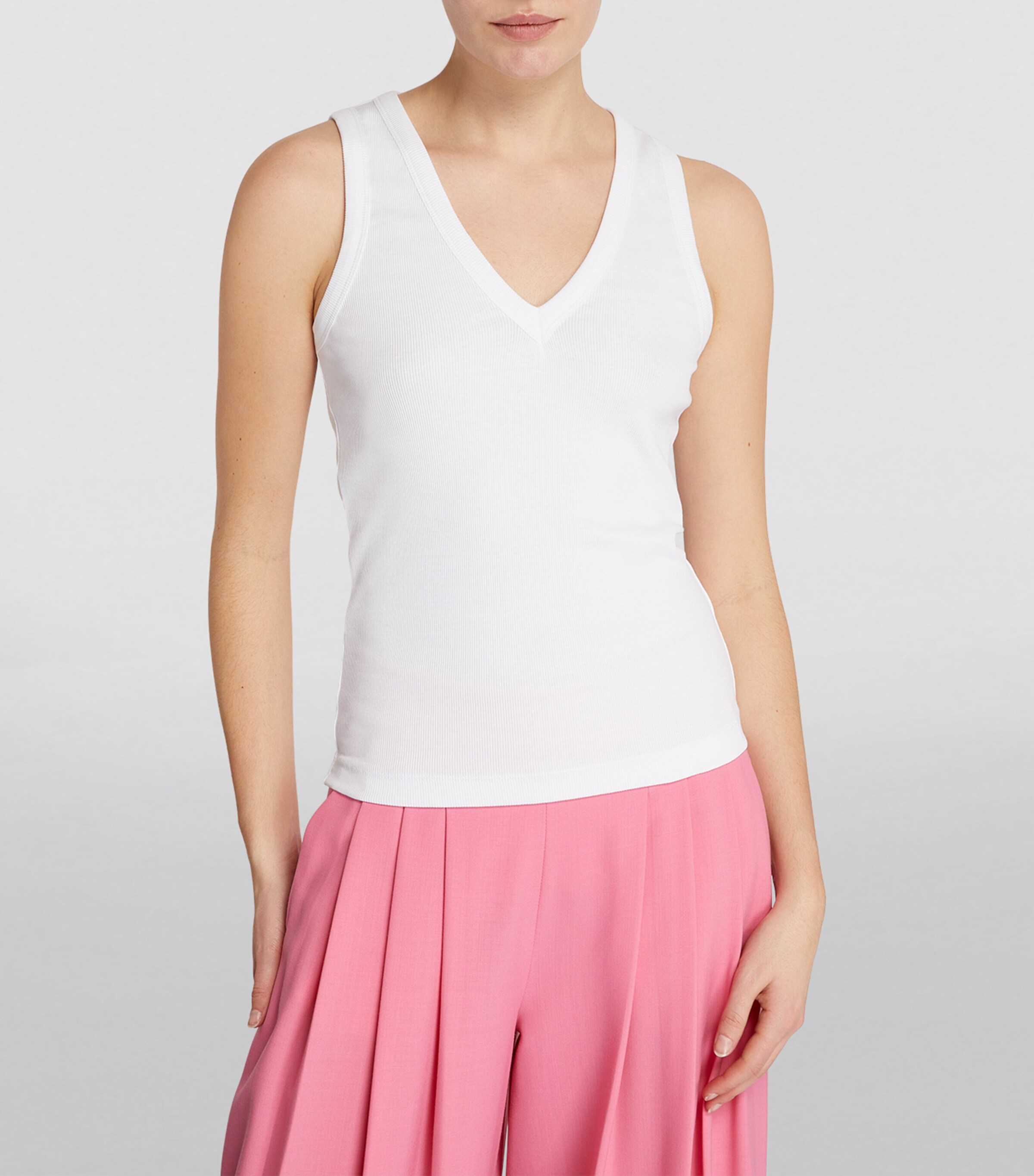V-Neck Ribbed Ultimate Vest BRIGHT WHITE Image 3