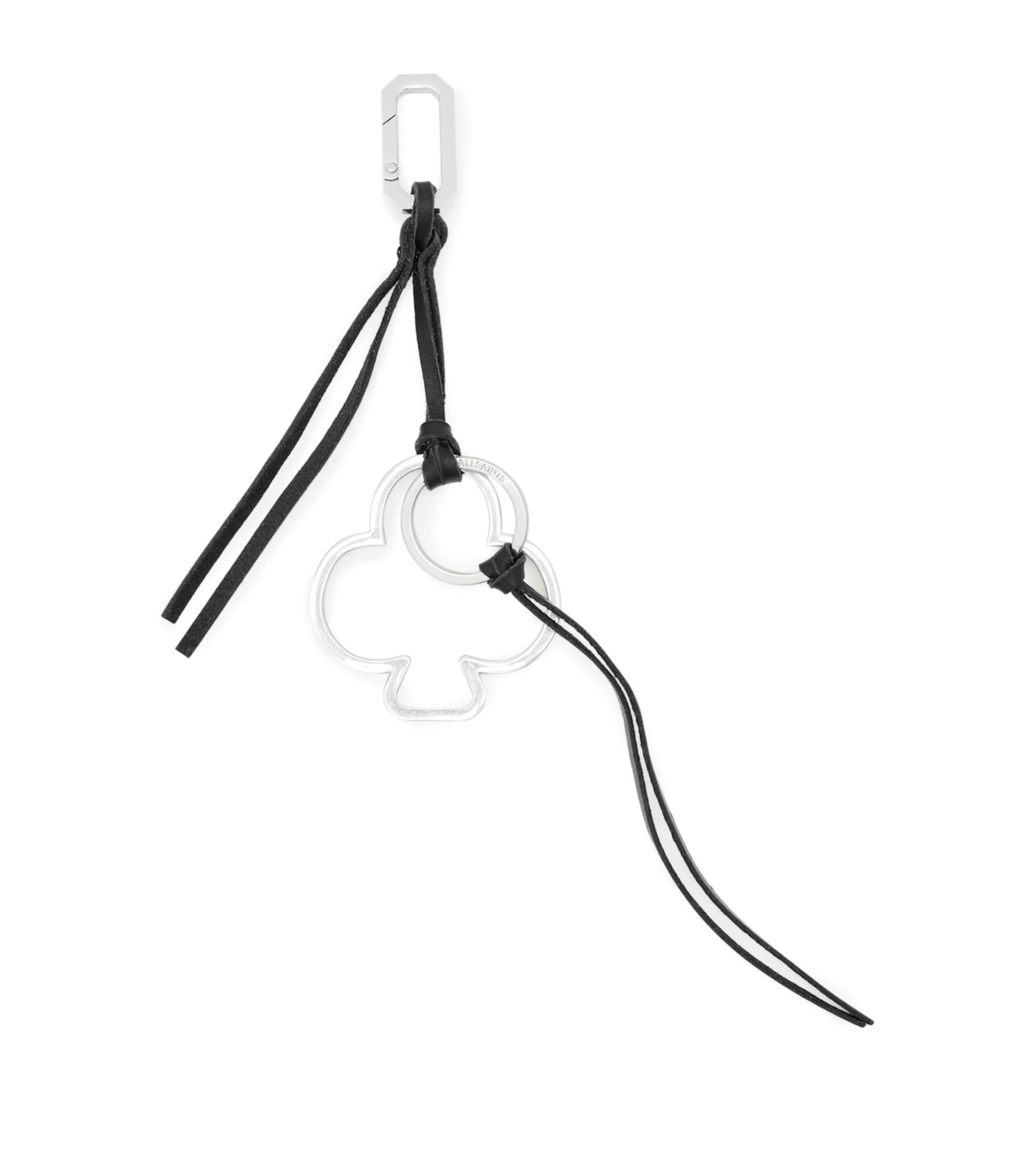 AllSaints Metal Club Keyring Black/silver Image 1