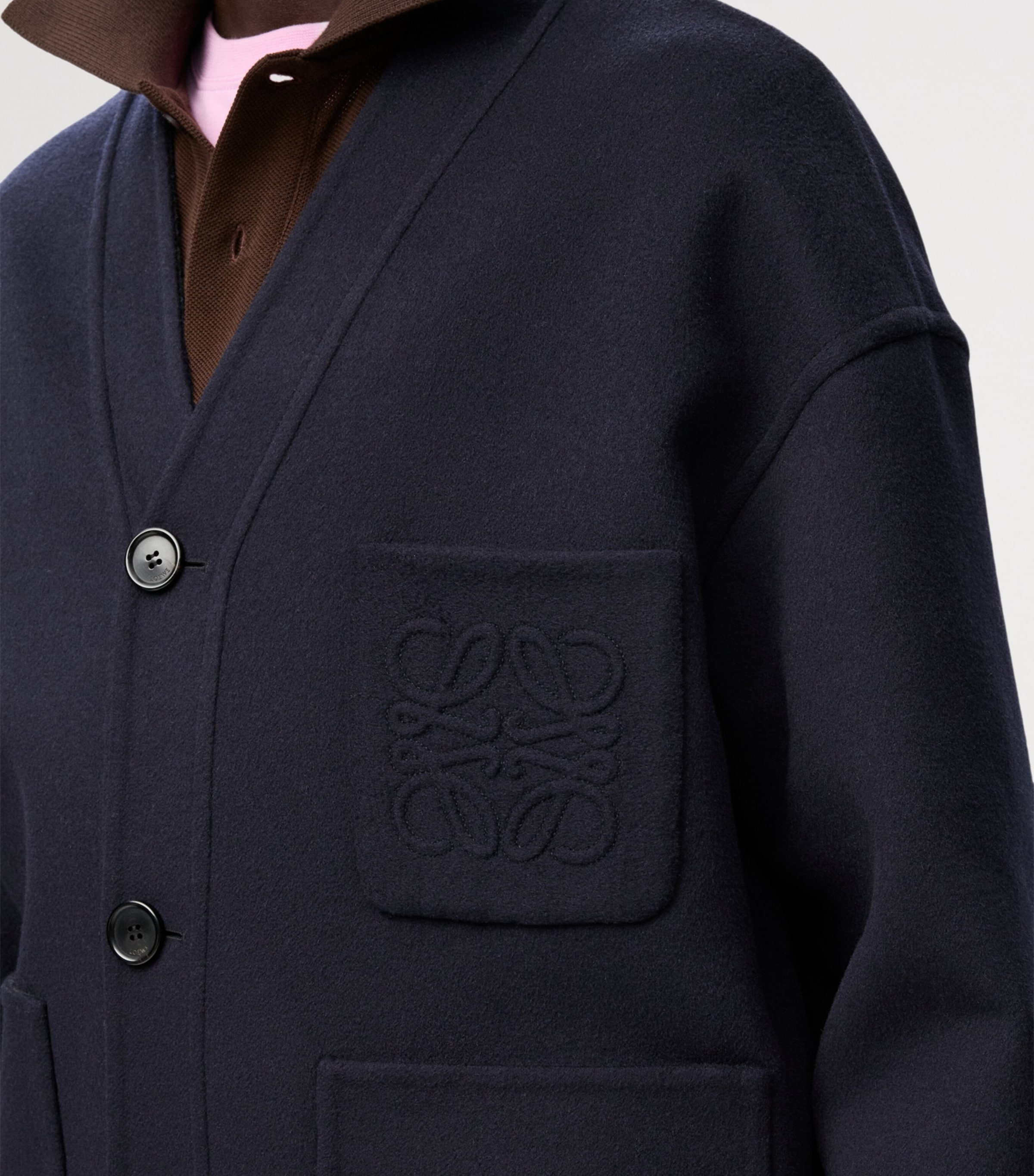 Wool-Cashmere-Blend Cardigan NAVY/GREY Image 5