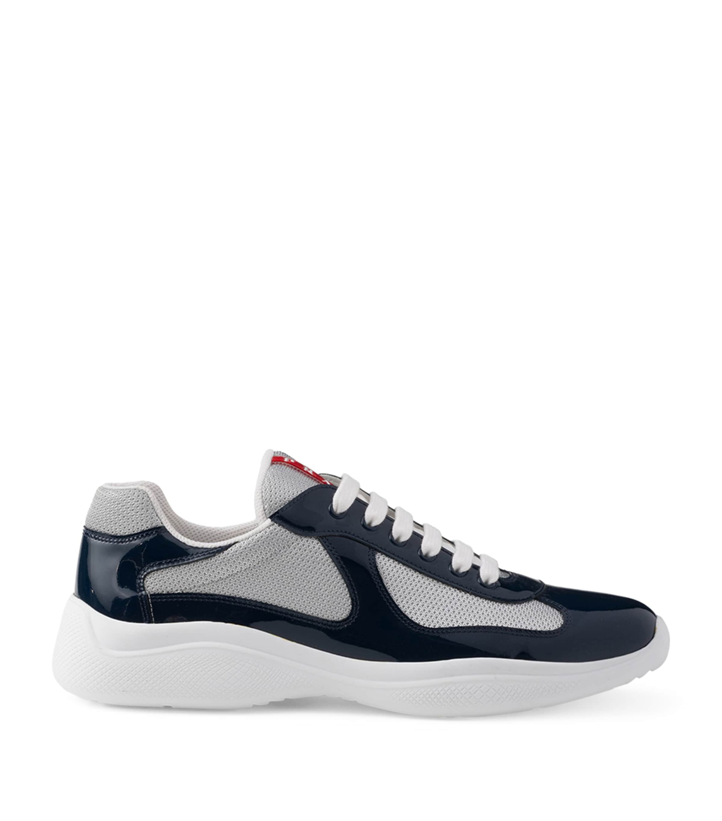 Prada Men Two-tone Leather And Tech Fabric Sneakers In Multi
