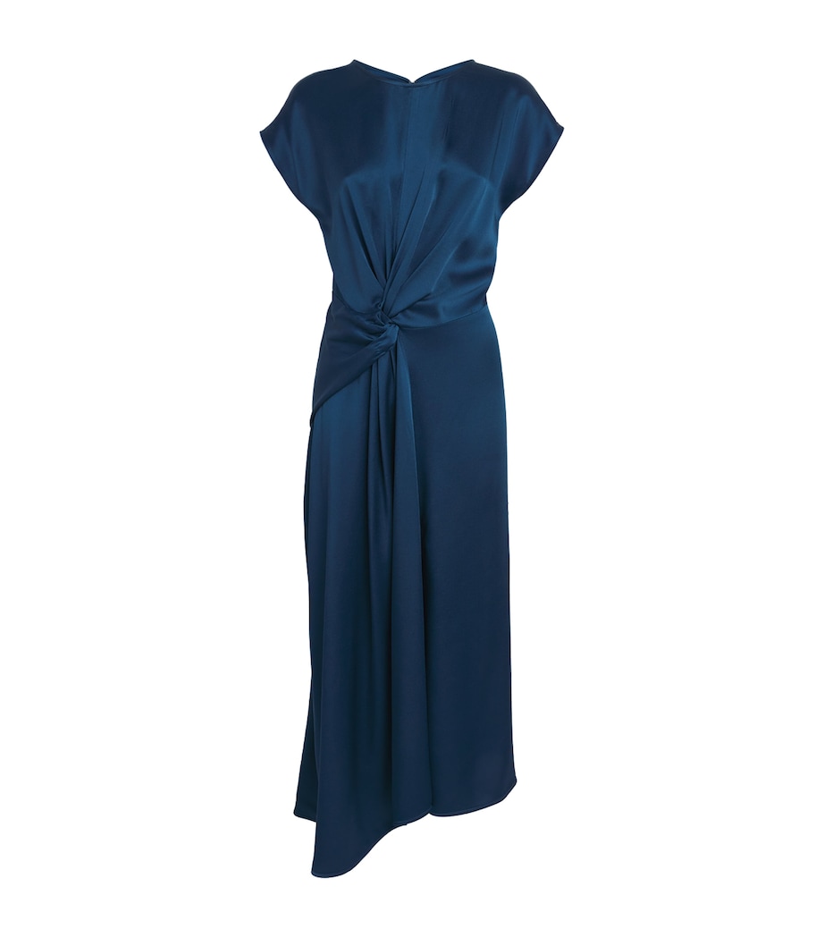 Victoria Beckham Womens Satin Aria Midi Dress Dark Ocean Image 1