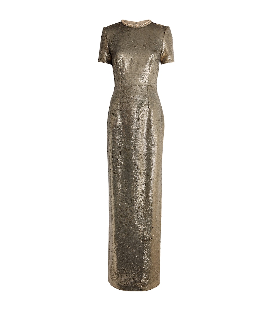 Sequin Crystal-Embellished Gown GOLD Image 1