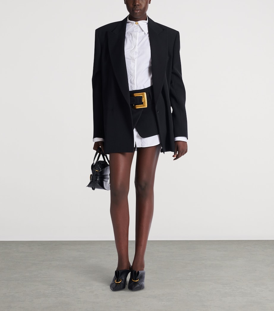 Virgin Wool Belted Mini Skirt 0PA NOIR Image 3