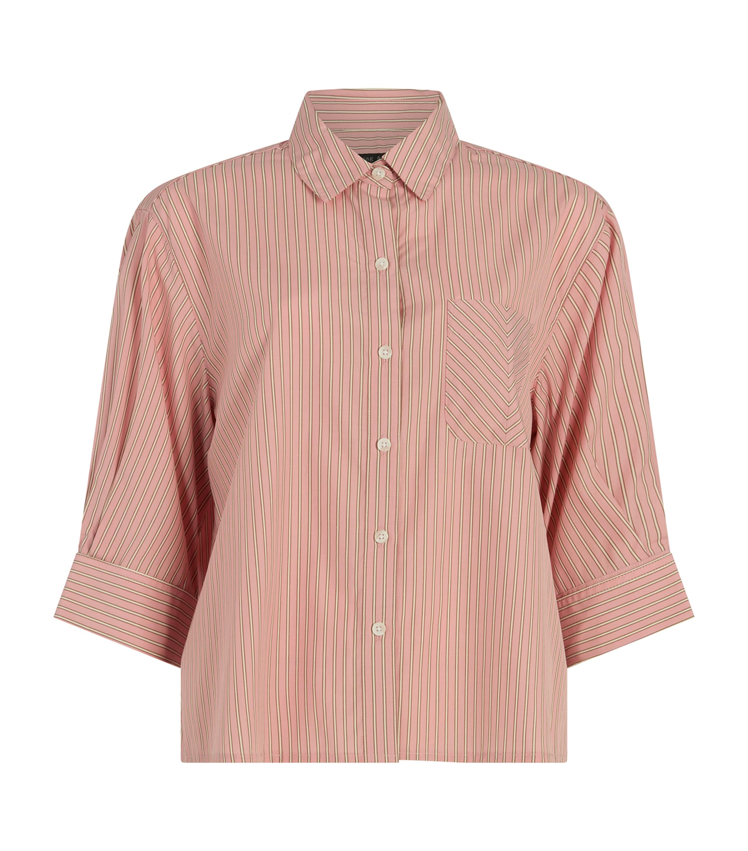 Rag & Bone Cotton Stripe Lucia Shirt In Pink