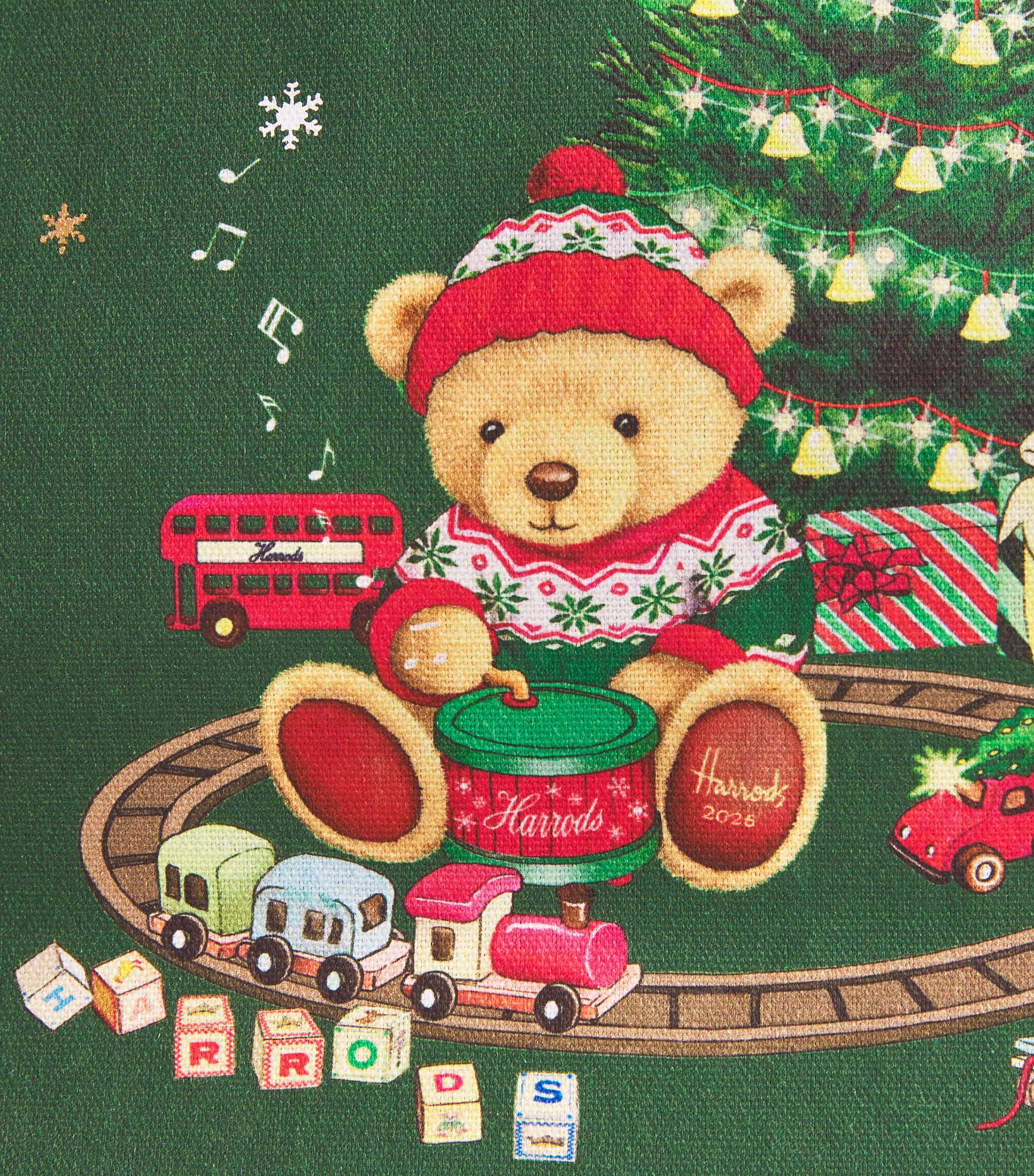 Harrods Medium Christmas Bear Tote Bag Harrods Green Image 4