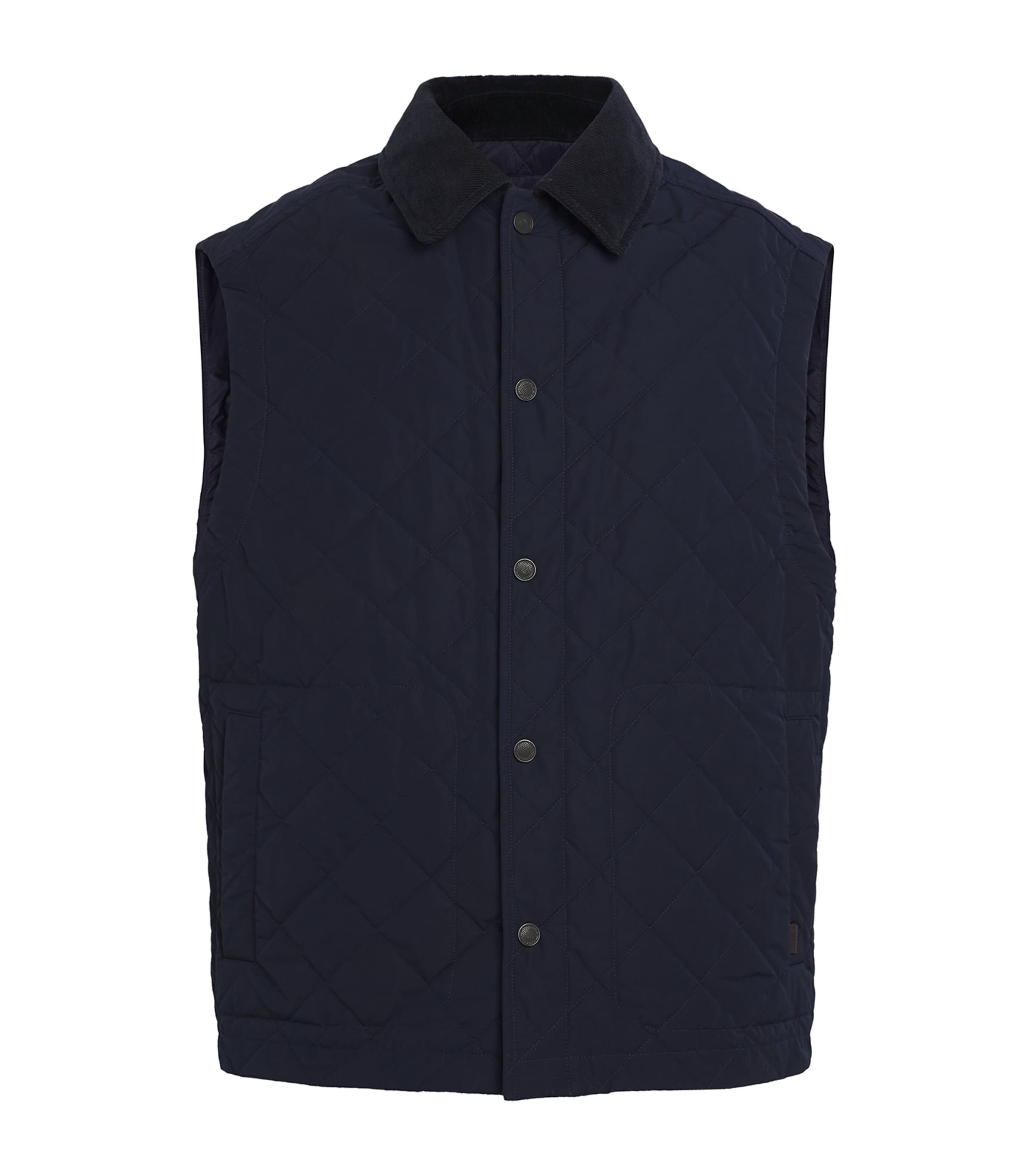 Shop Purdey Quilted Gilet In Navy