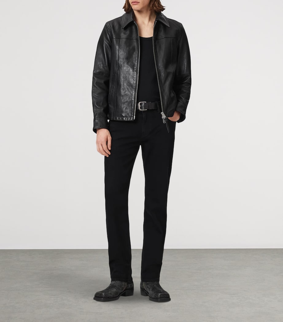 AllSaints Mens Sid Comfort Jeans Jet Black Image 5
