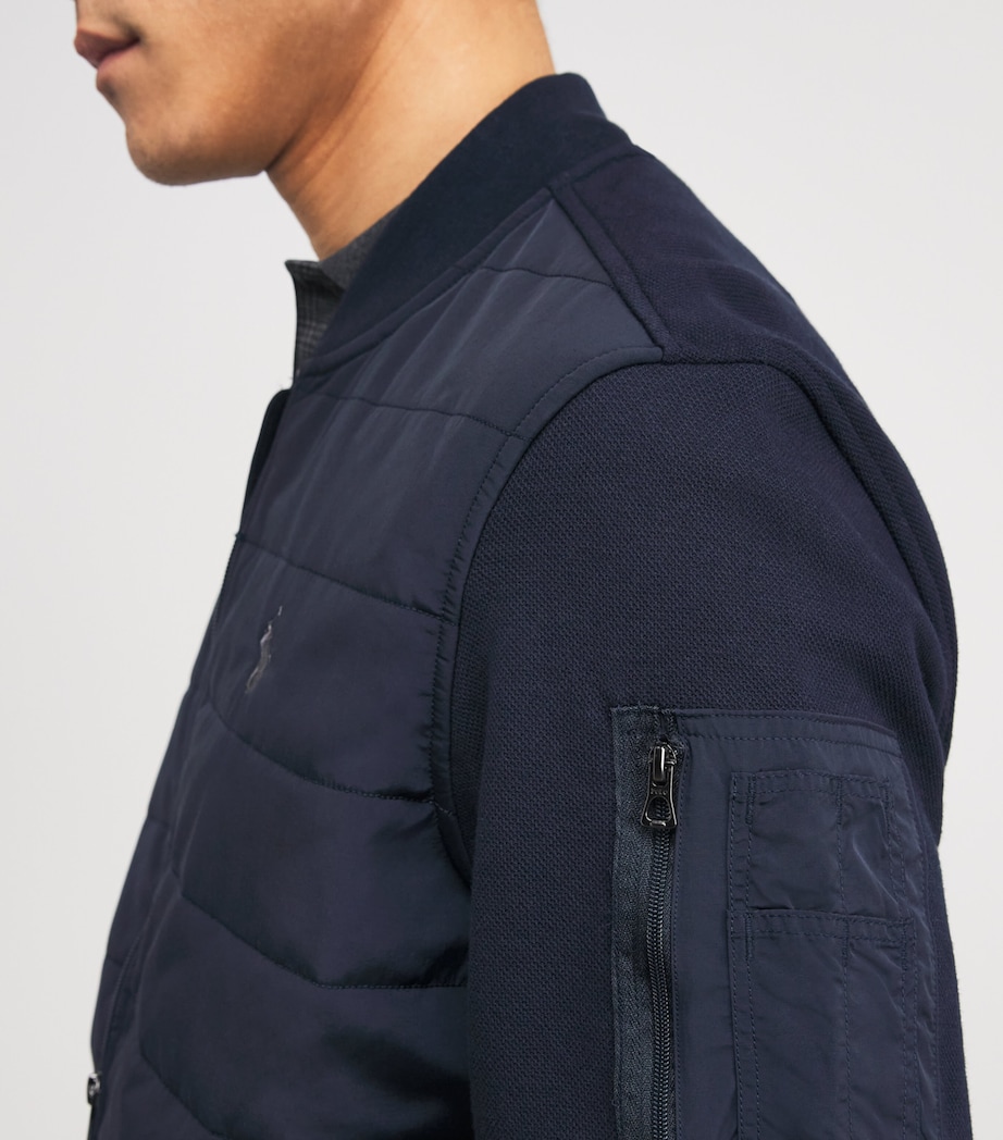 Cotton-Blend Hybrid Bomber Jacket AVIATOR NAVY Image 6