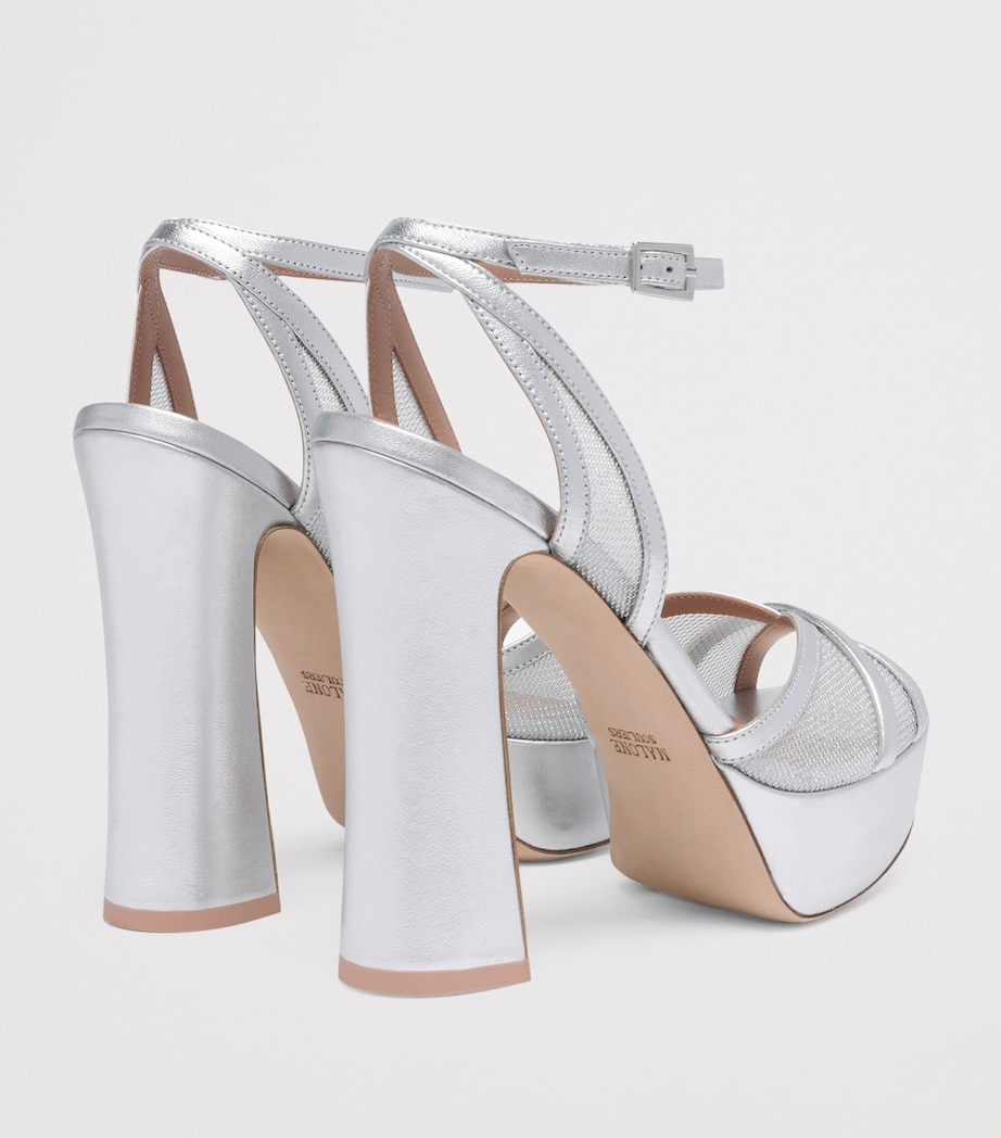 Metallic Mesh Sylvie Platform Sandals 125 SILVER Image 4