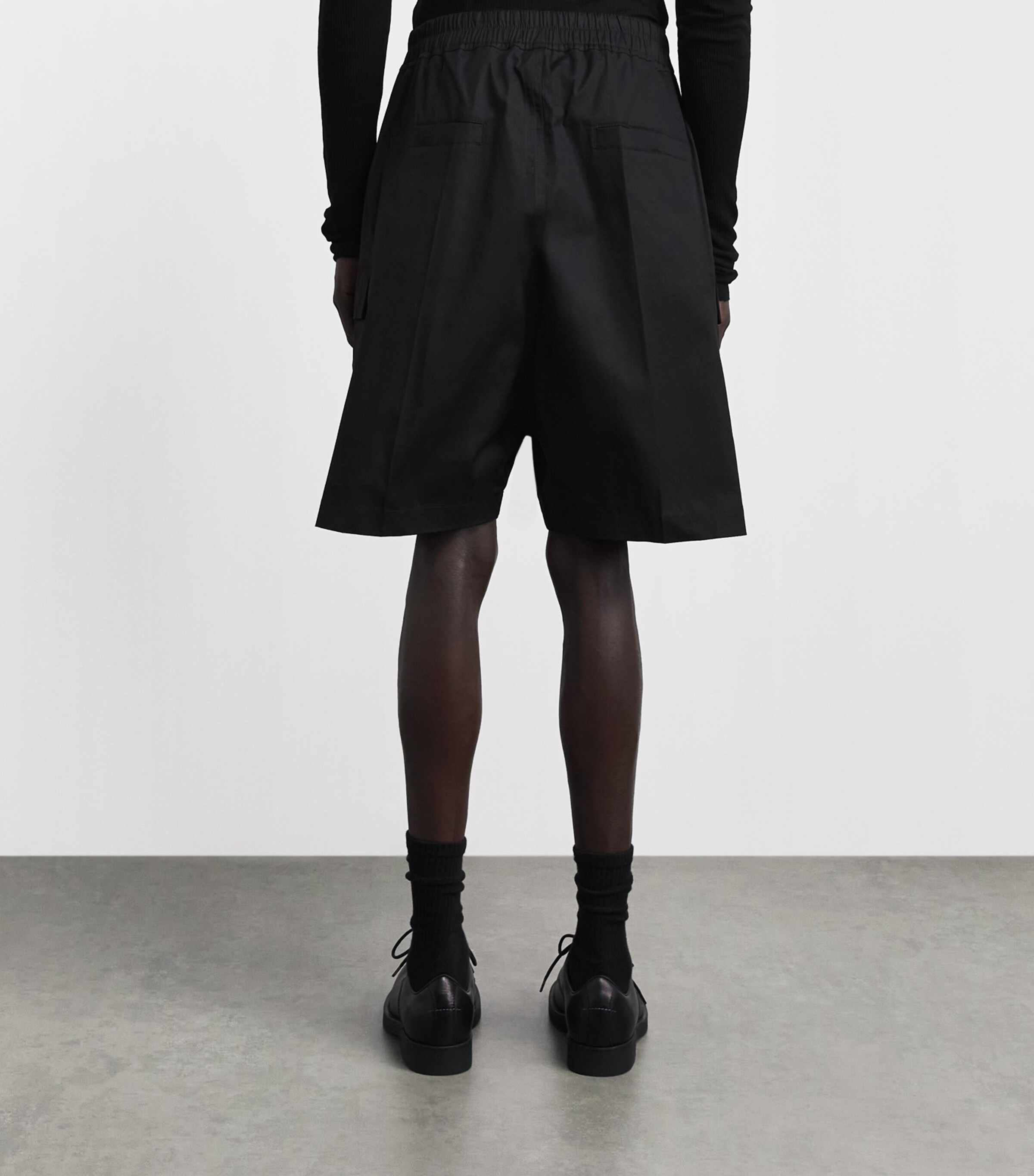 Rick Owens Mens Stretch-Cotton Cargobelas Shorts Black Image 5