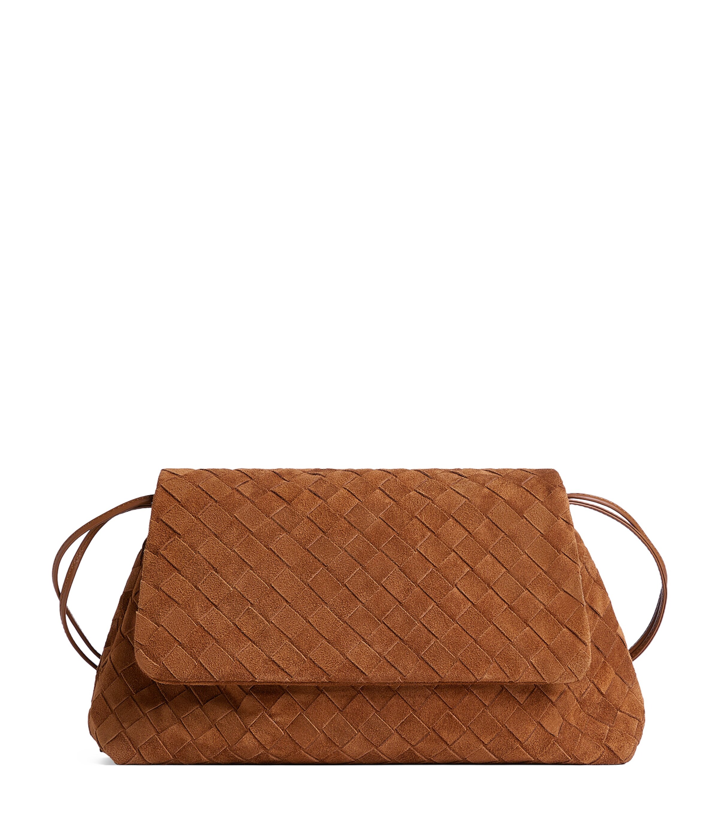 Bottega Veneta Brown Suede Dustbag Giorno Shoulder Bag | Harrods UK