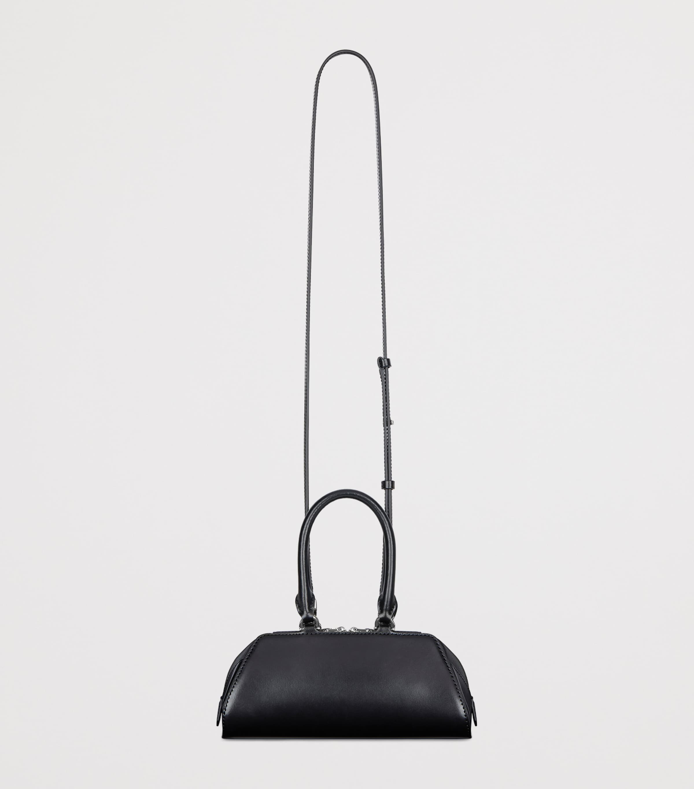 Mini Leather Antigona Cube East-West Top-Handle Bag BLACK Image 3
