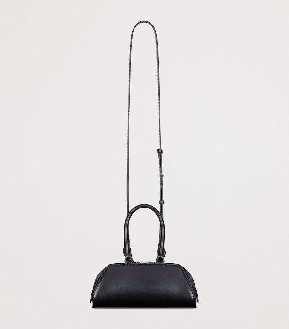 Mini Leather Antigona Cube East-West Top-Handle Bag BLACK Image 3