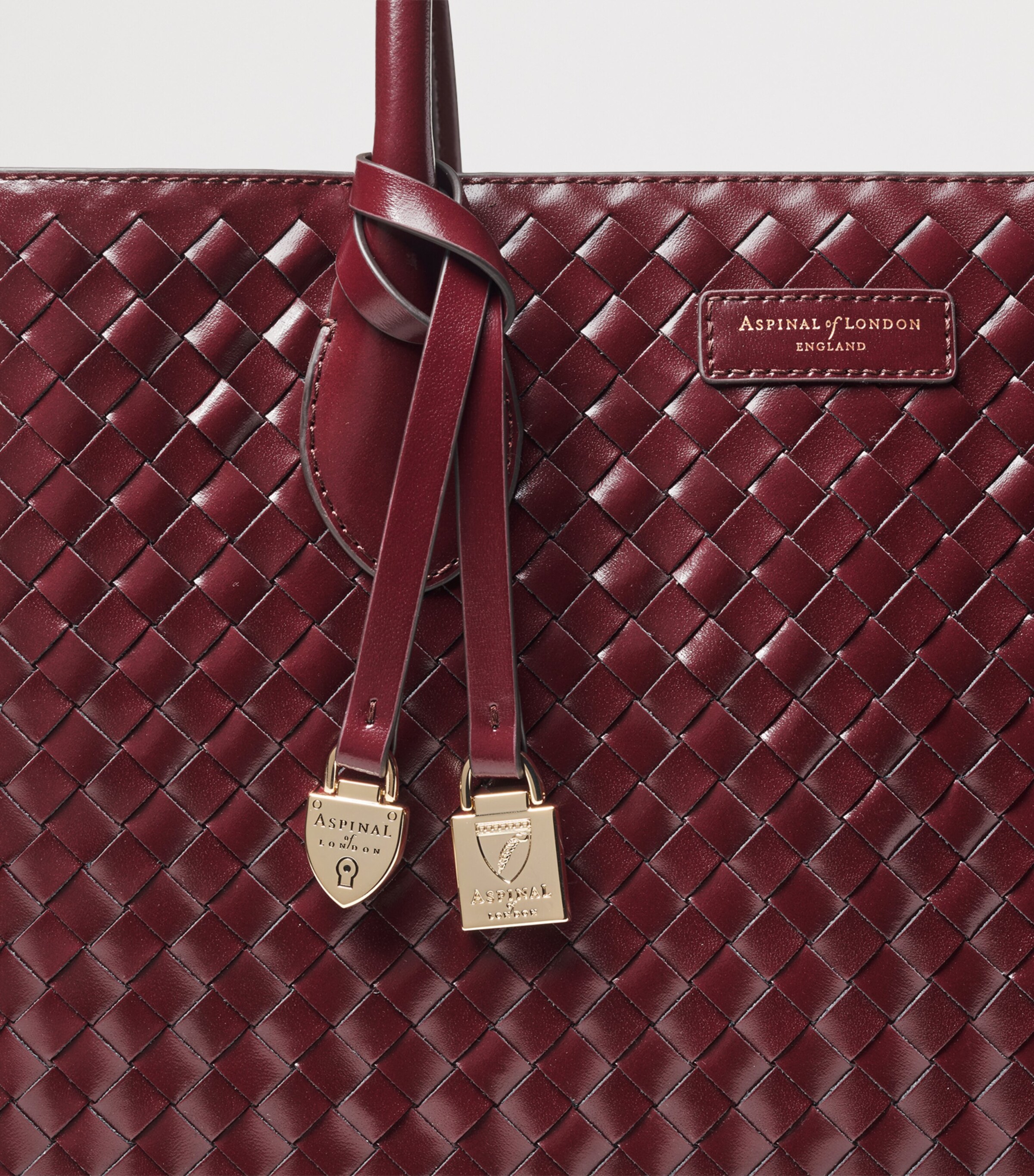 Leather London Tote Bag BURGUNDY Image 5