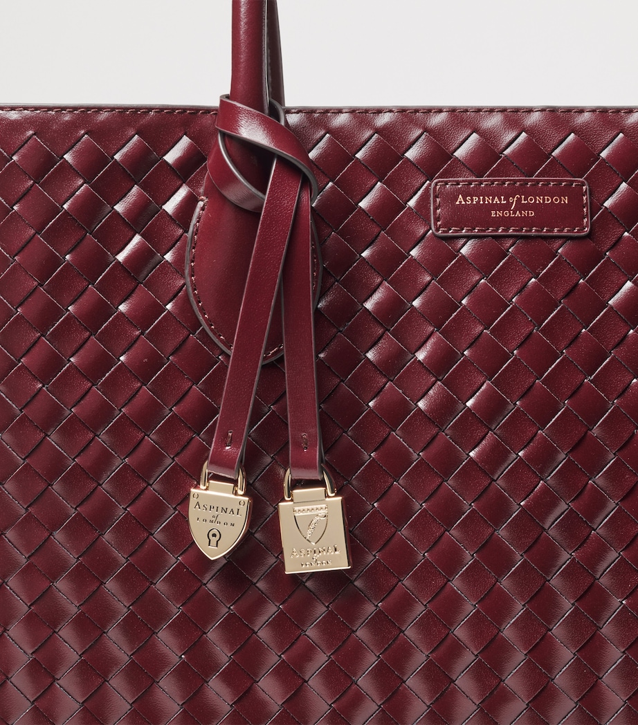 Leather London Tote Bag BURGUNDY Image 5