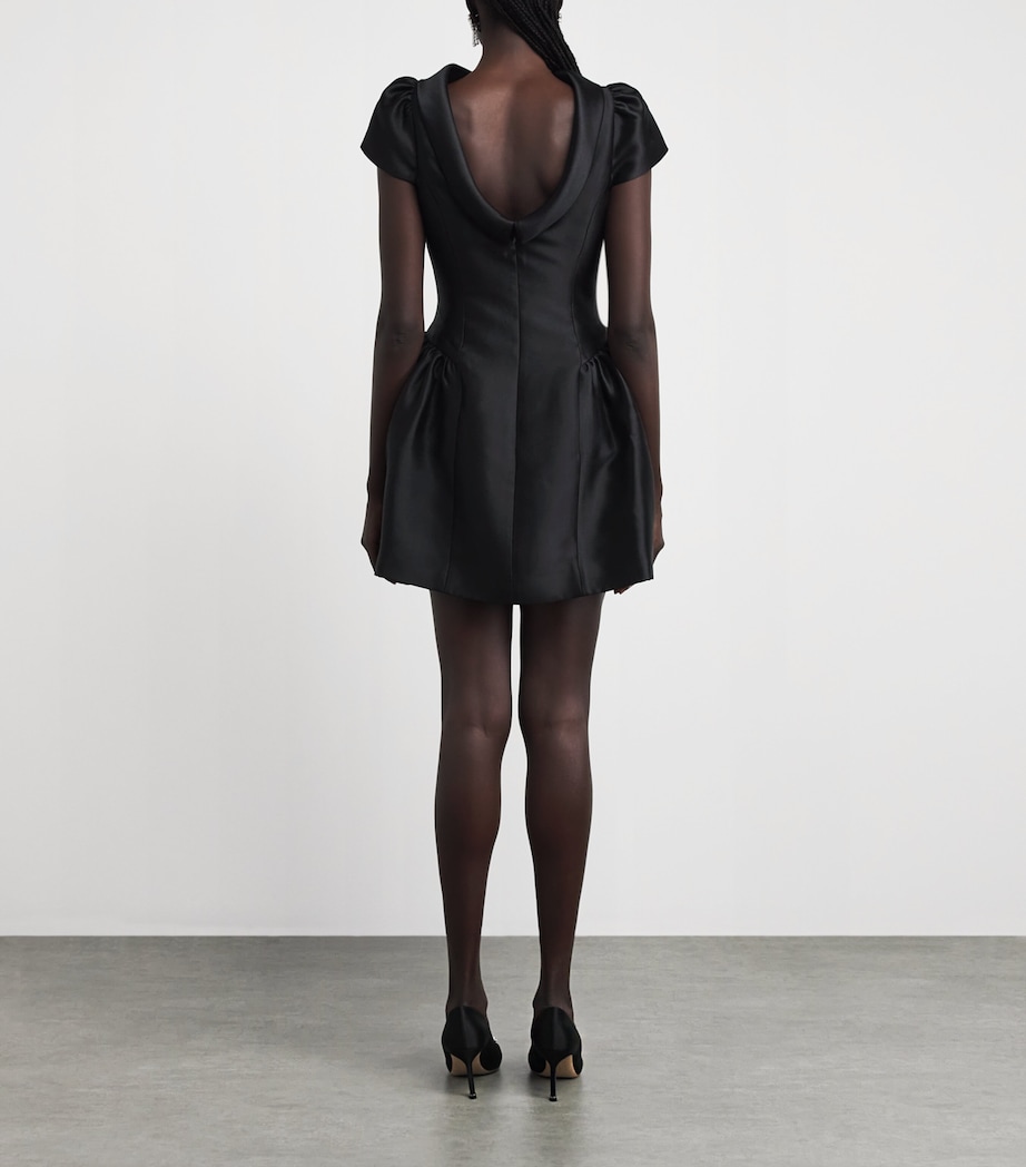 Self-Portrait Womens Taffeta Mini Dress Black Image 4