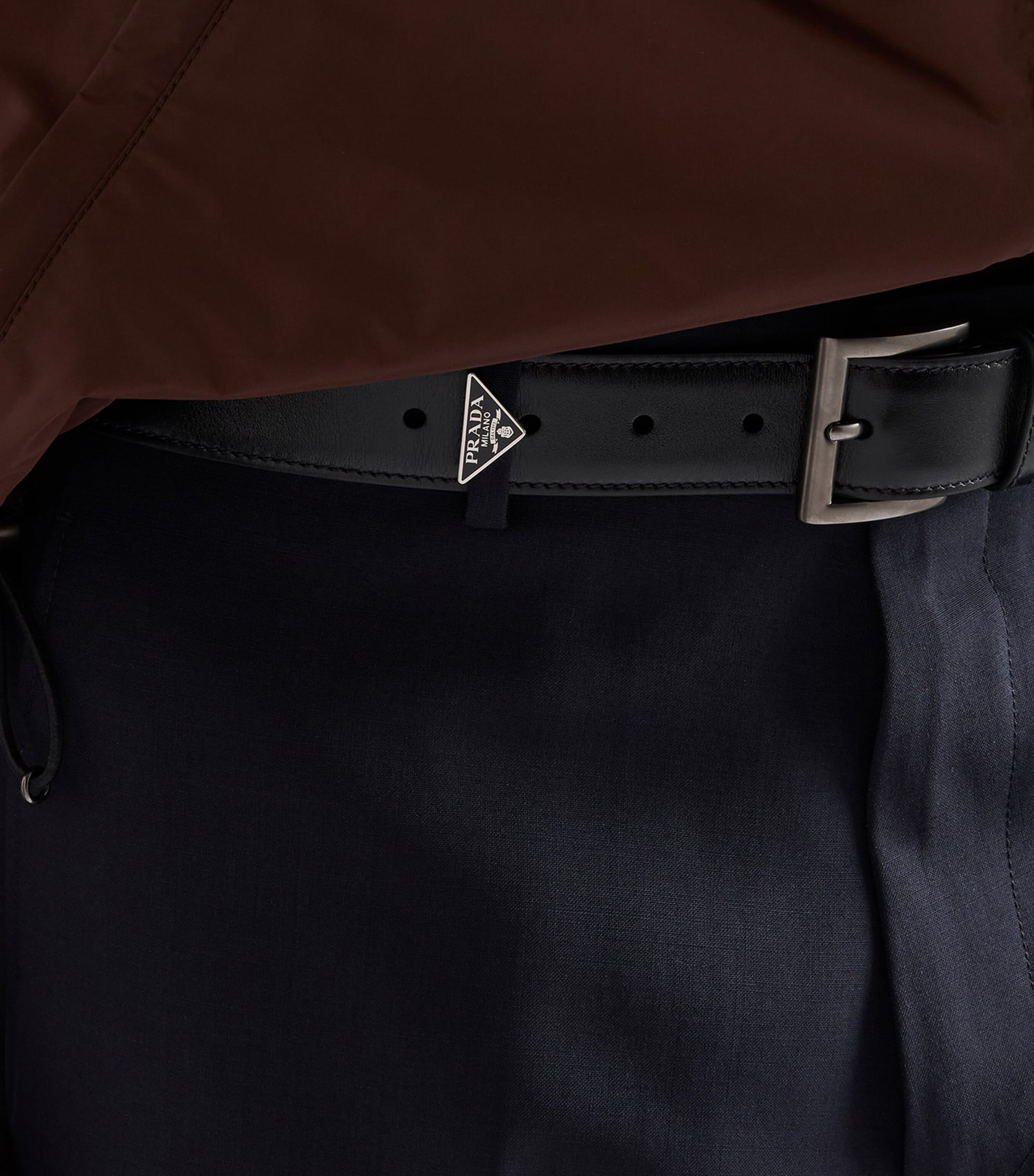 Prada Mens Wool-Mohair Trousers Blue Image 3