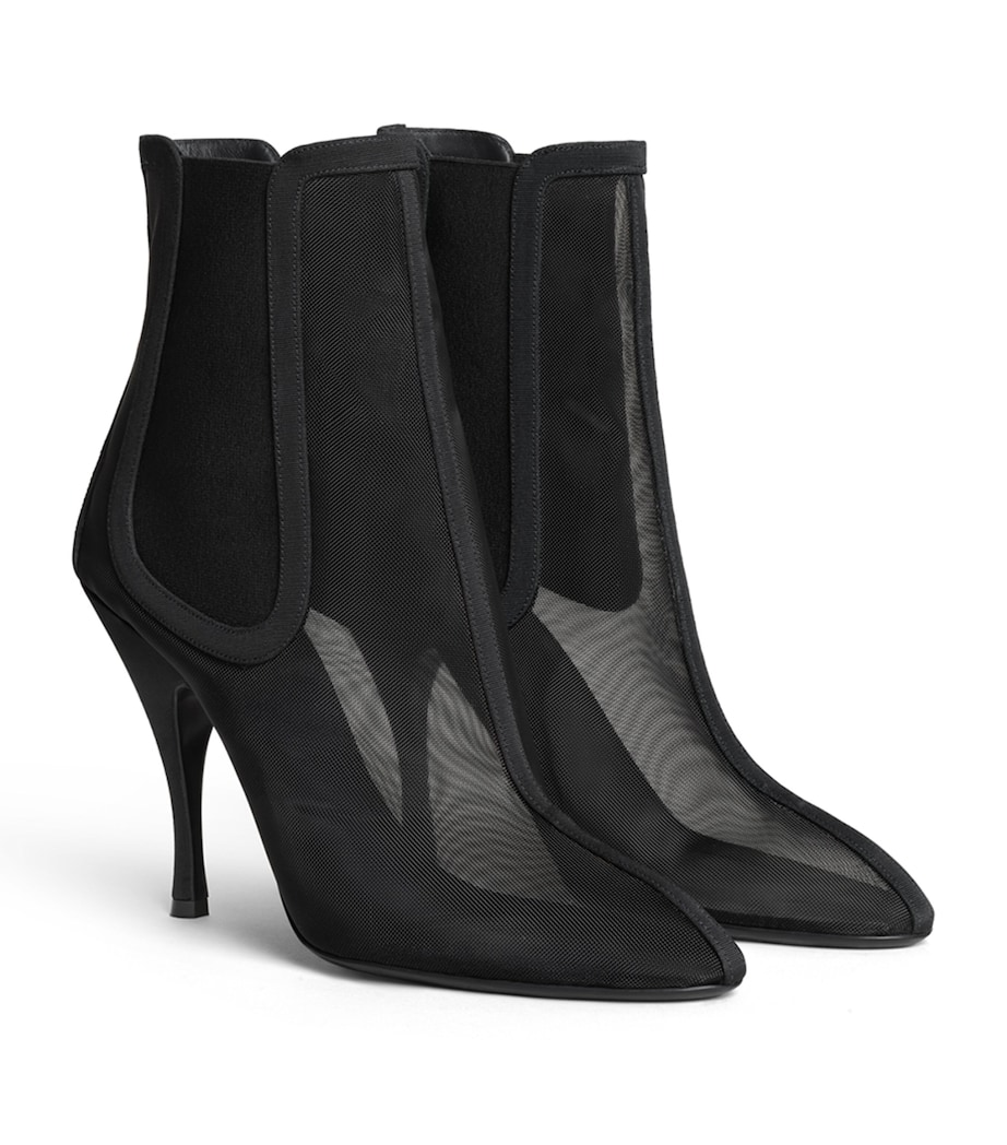 Alaïa Meshed Heeled Chelsea Boots 100 Black Image 2