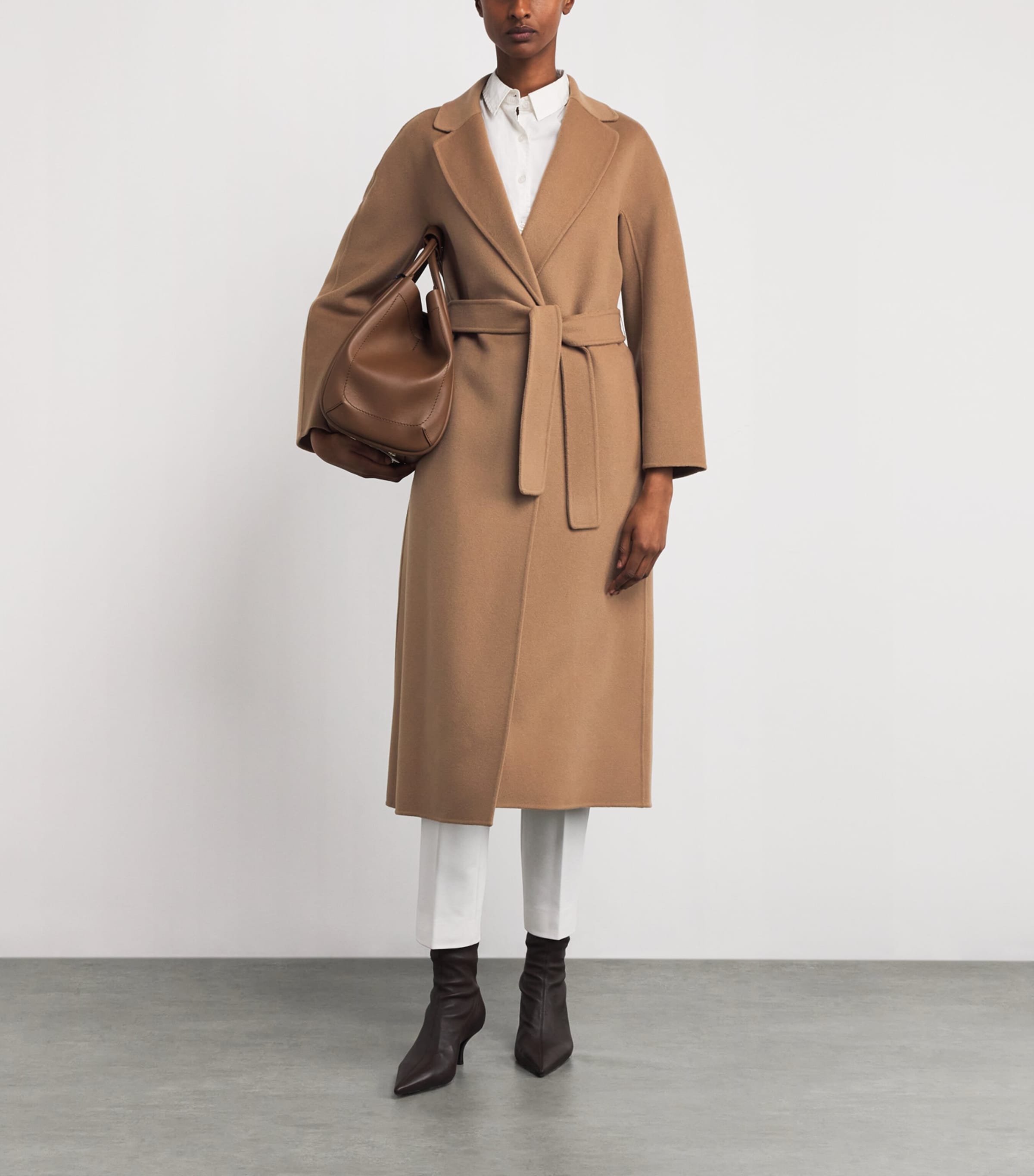 Virgin Wool Midi Wrap Coat CAMEL Image 2