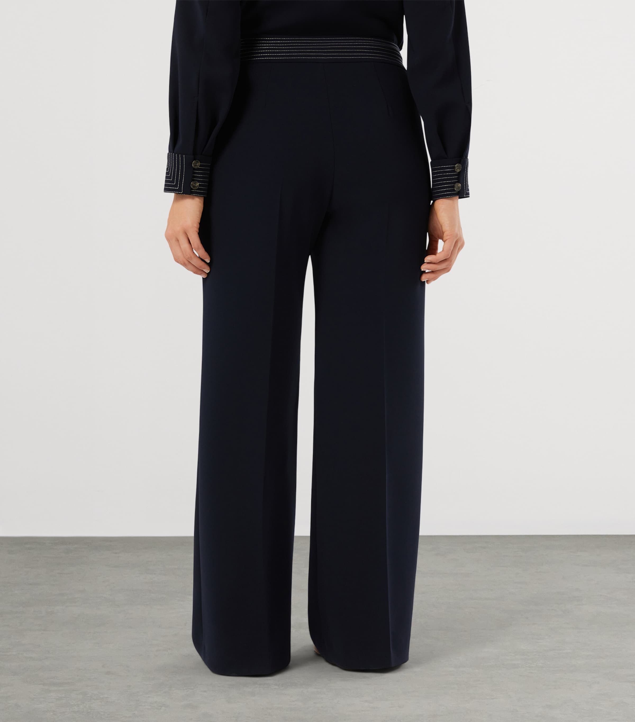 Marina Rinaldi Womens Cady Wide-Leg Trousers Midnightblue Image 3