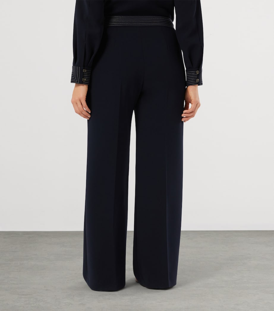 Marina Rinaldi Womens Cady Wide-Leg Trousers Midnightblue Image 3