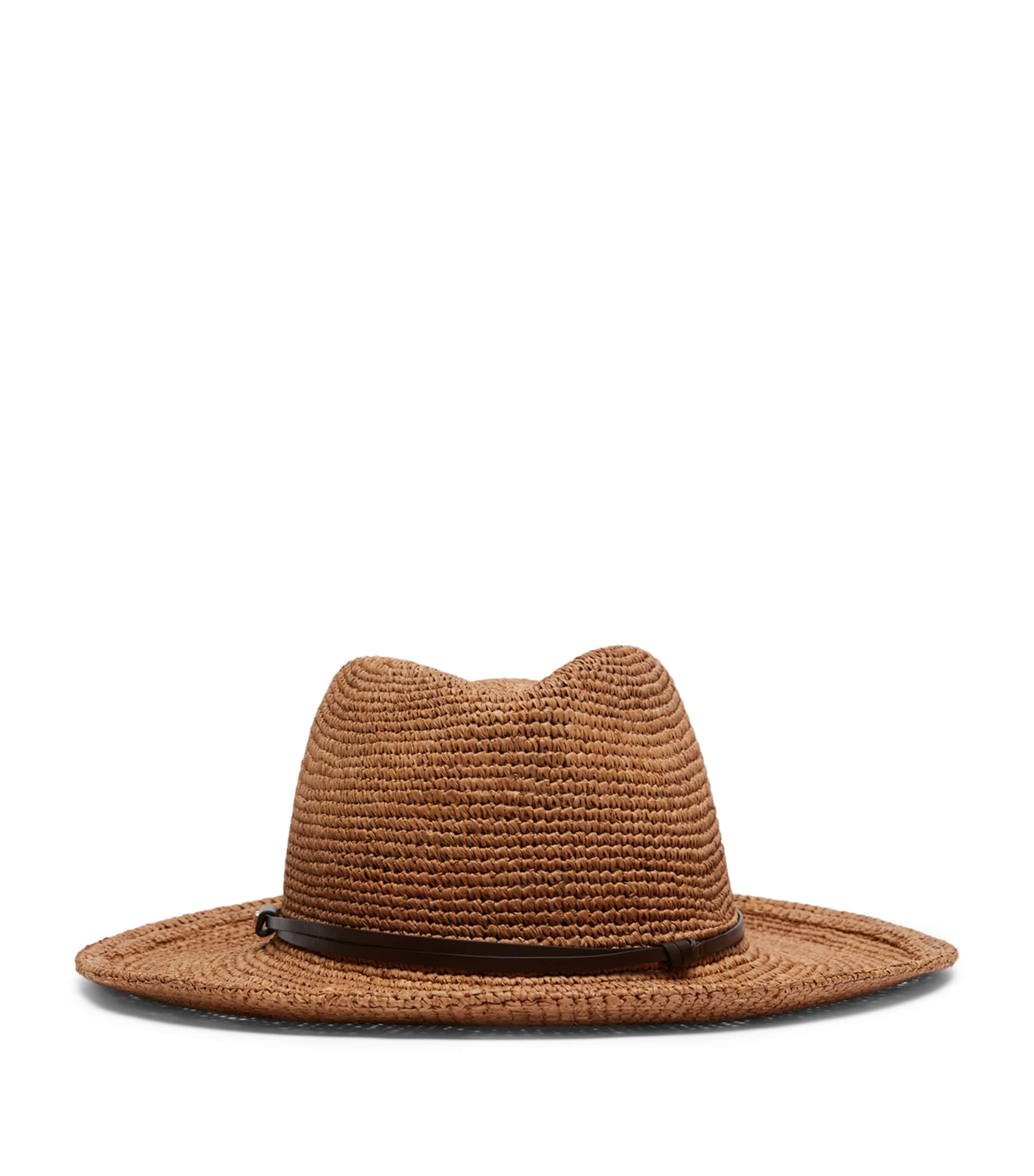 Weekend Max Mara Woven Fedora Hat Tobacco Image 1