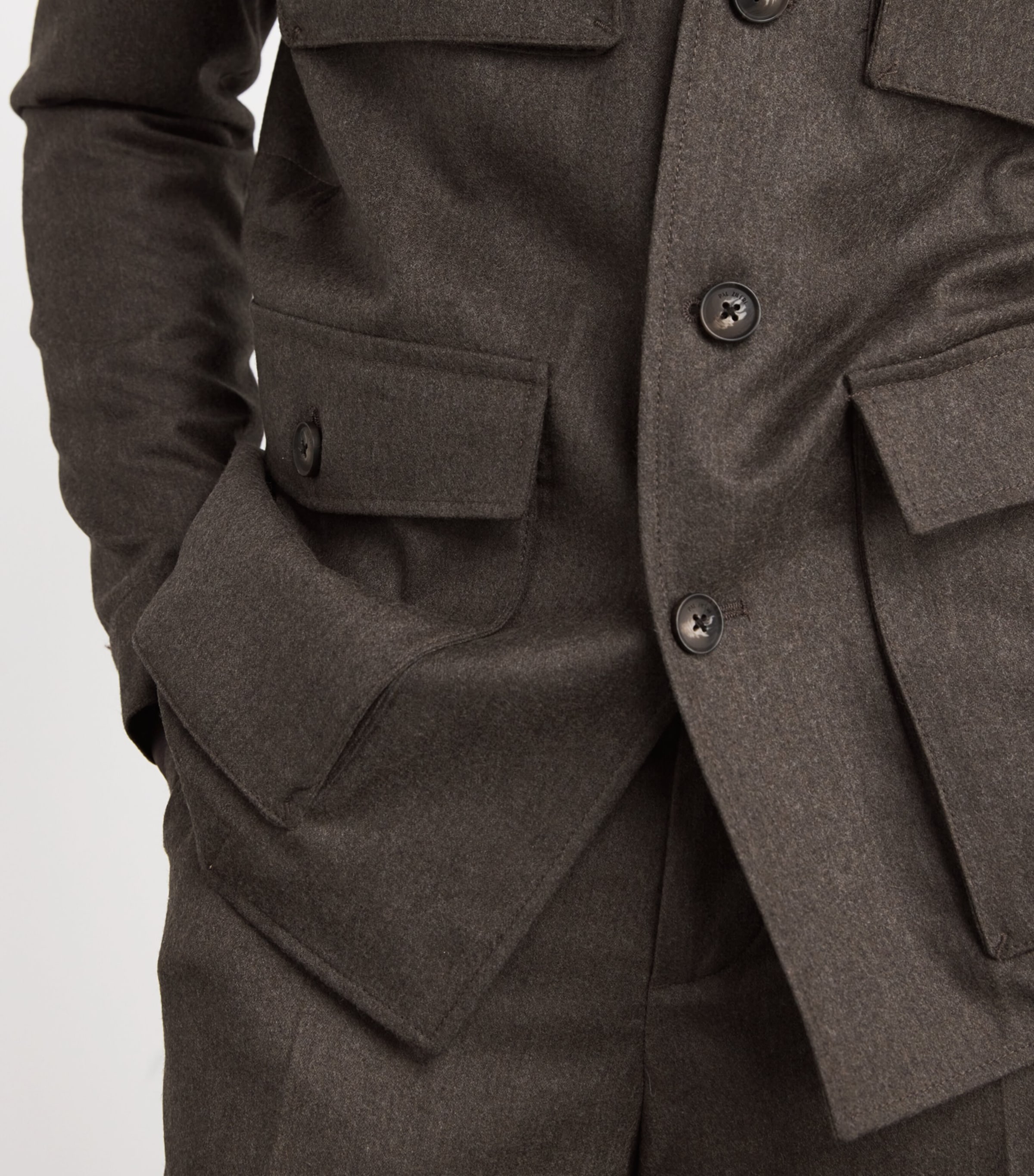 Virgin Wool-Cashmere Field Jacket 41 BROWN Image 6