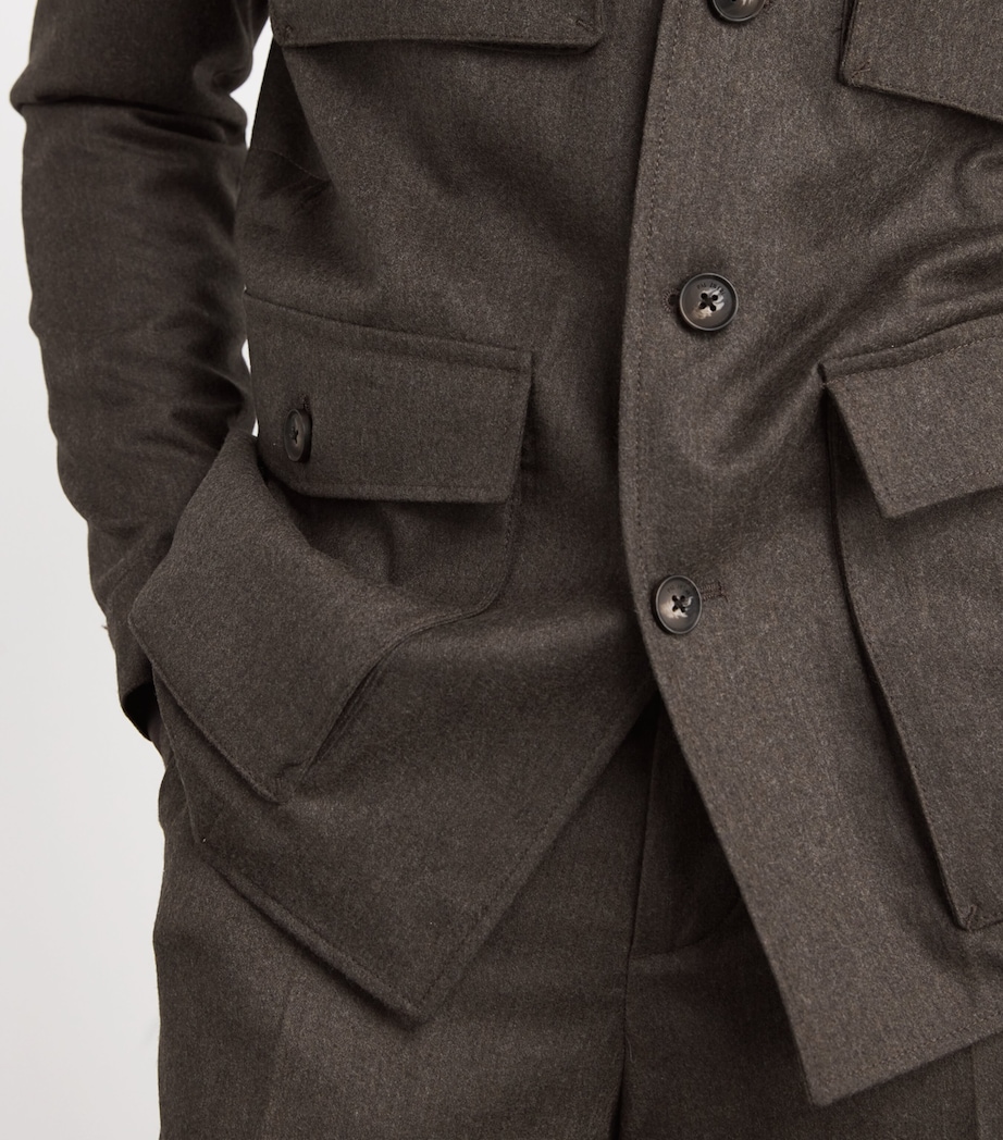 Virgin Wool-Cashmere Field Jacket 41 BROWN Image 6
