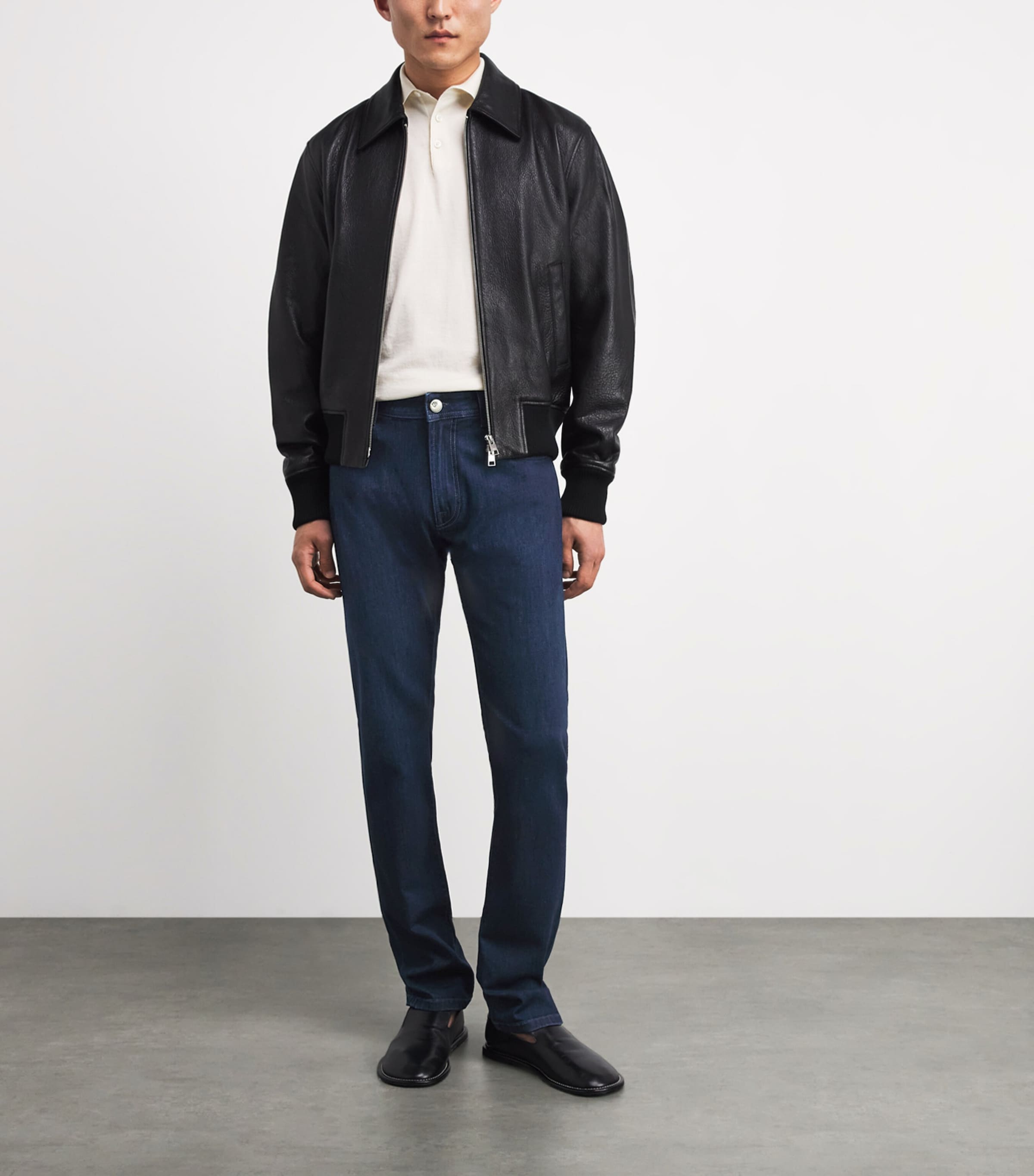 Corneliani Mens Stretch Straight Jeans Navy Blue Image 2