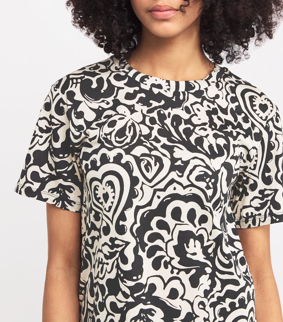Weekend Max Mara Womens Cotton Graphic T-Shirt Black Image 6