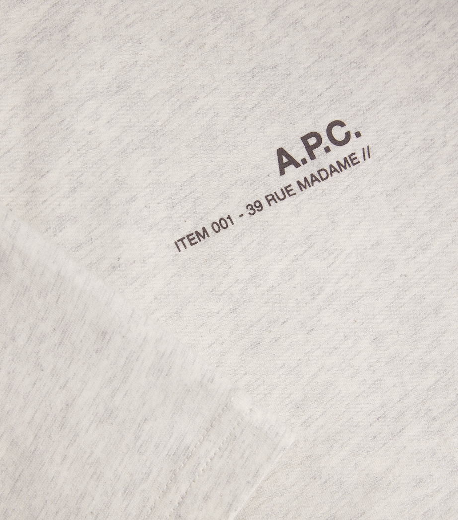 Cotton Logo T-Shirt APC - ECRU CHIN MRN Image 5