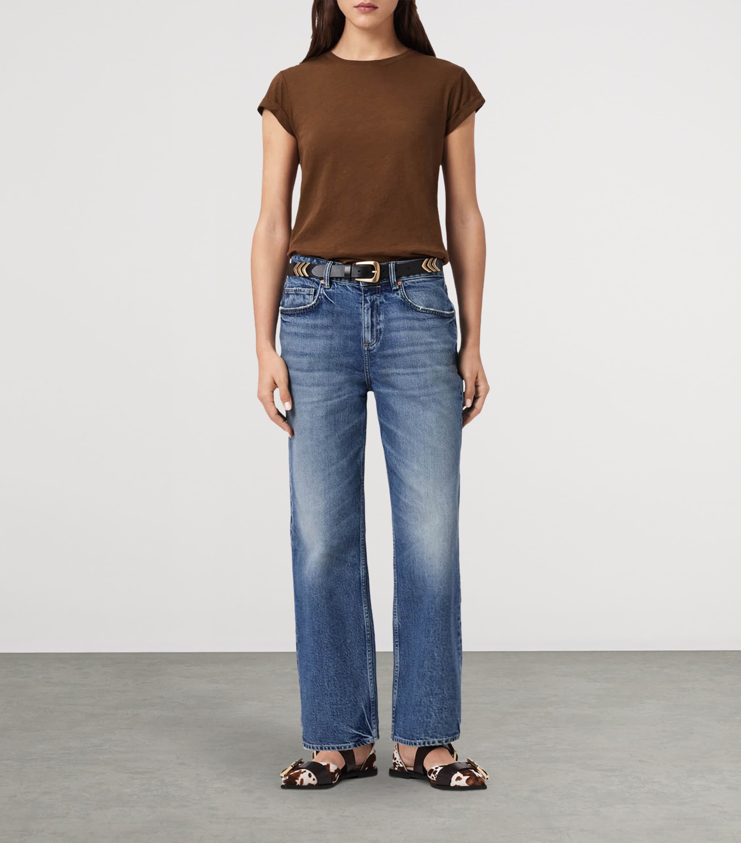 Cotton Slim Anna T-Shirt COGNAC BROWN Image 2