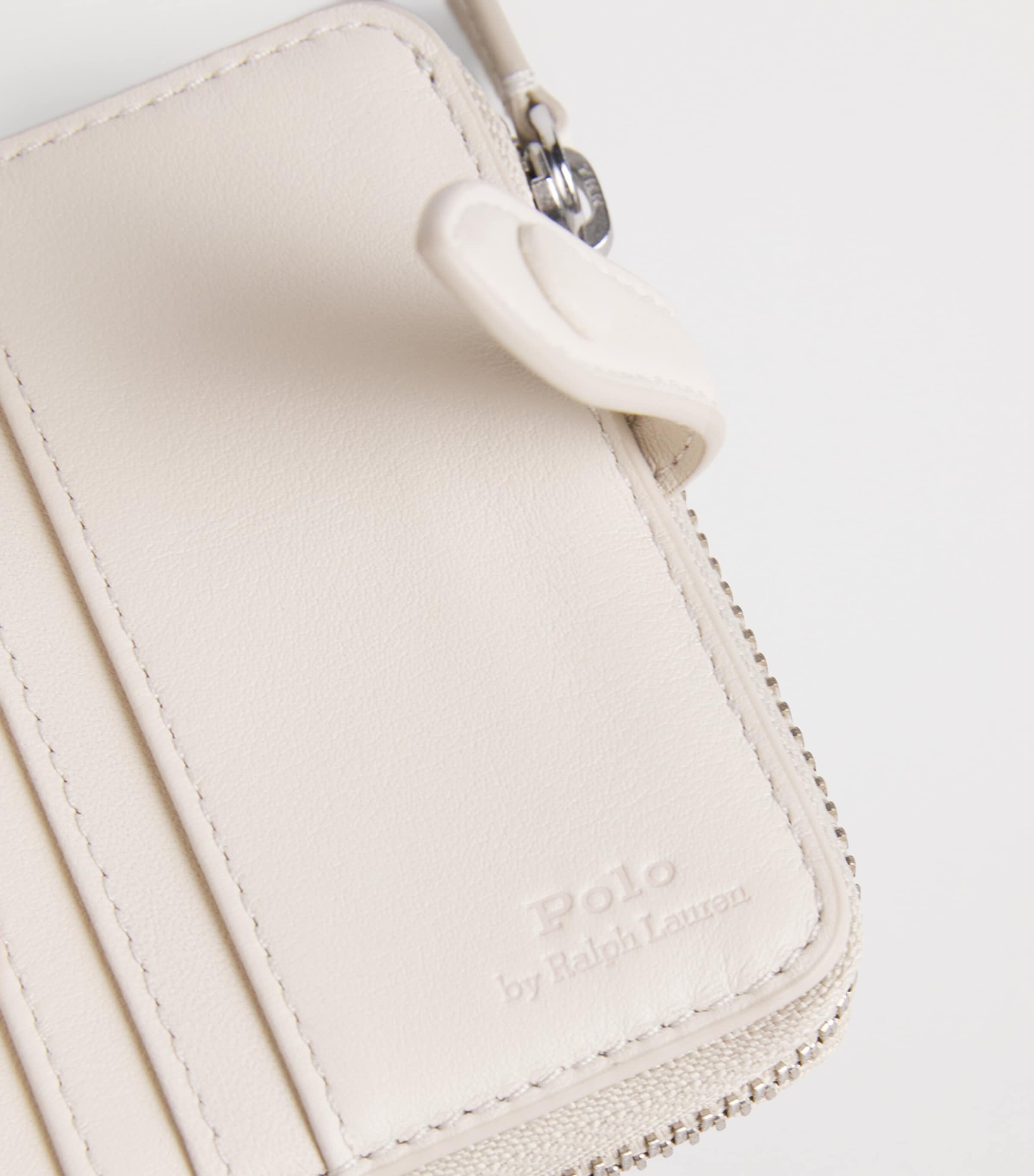 Polo Ralph Lauren Leather Polo Bear Wallet Cream Image 3