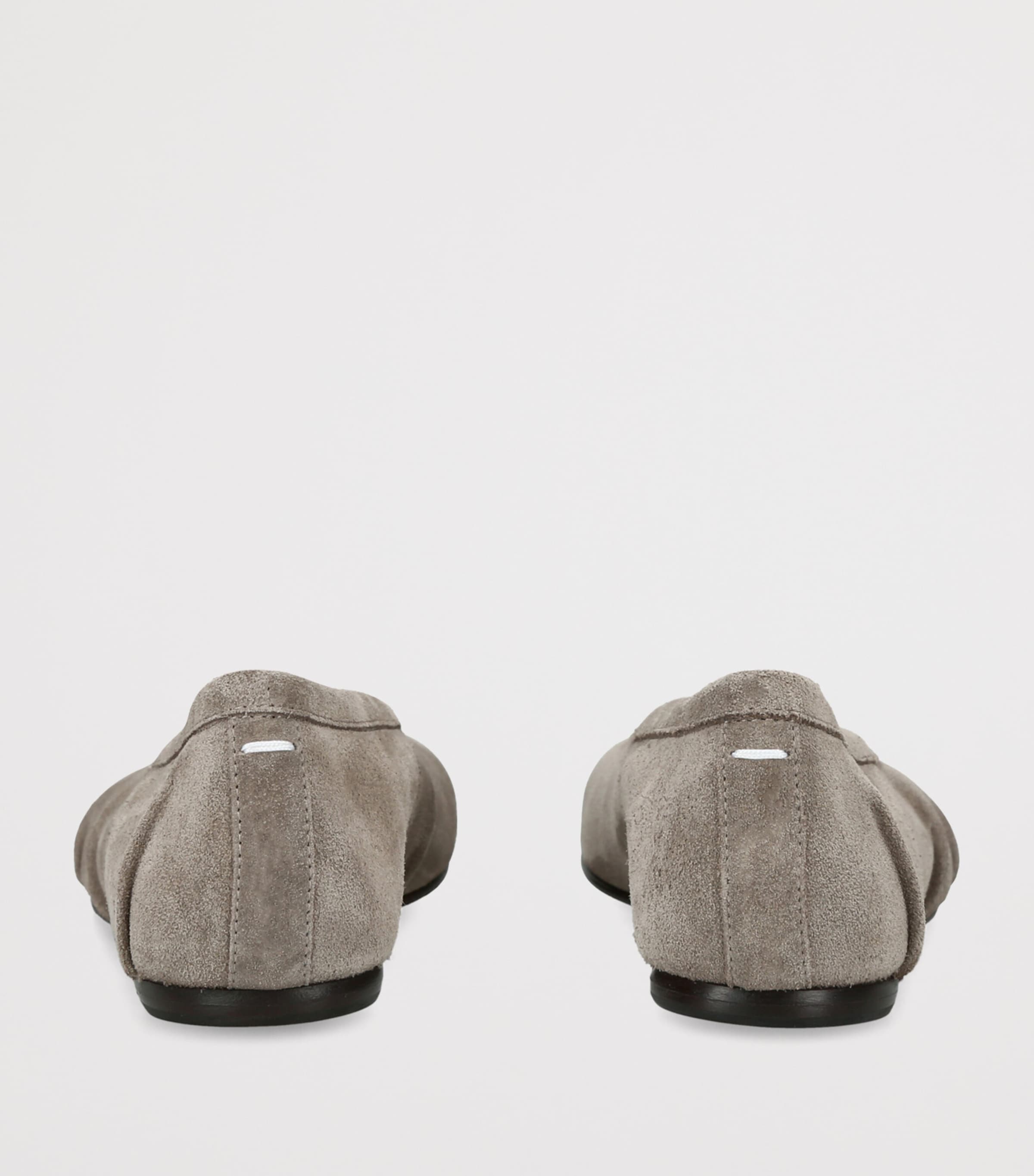 Maison Margiela Suede Tabi Ballet Flats Taupe Image 4