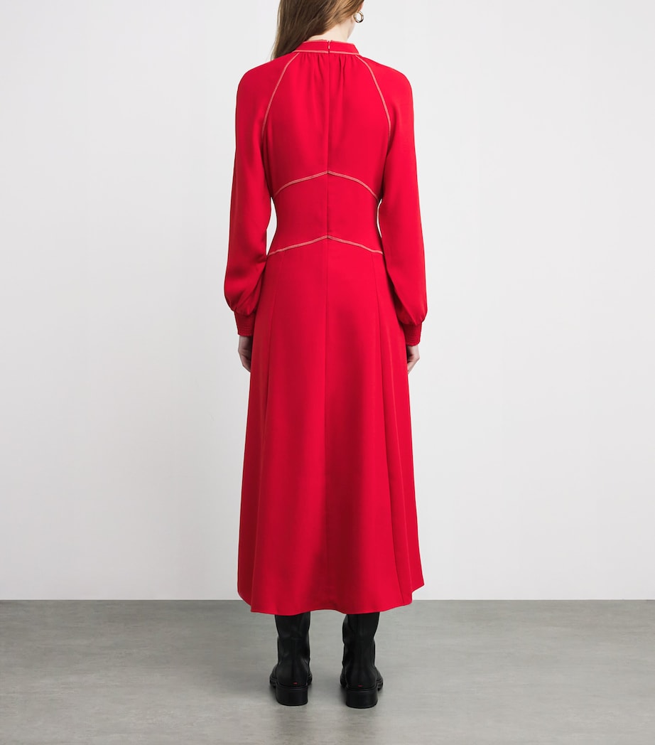 Contrast-Stitch Panelled Maxi Dress TRUE SCARLET RED Image 3