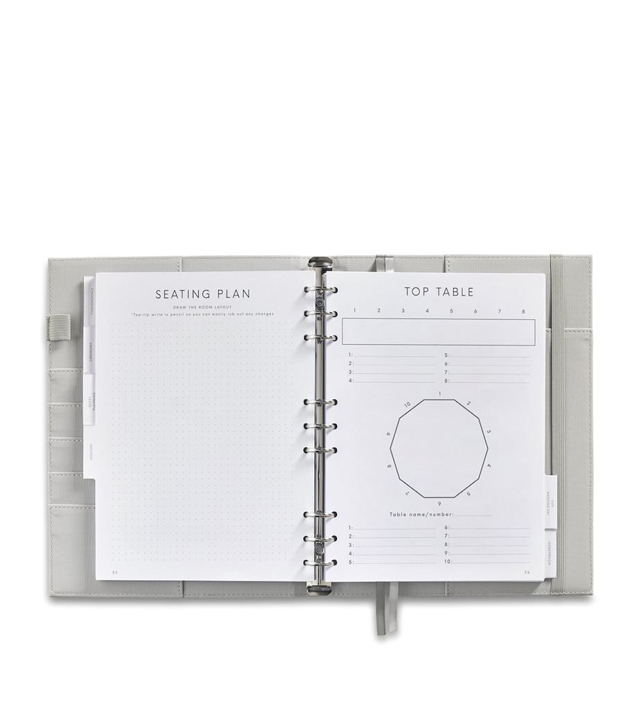 Scribble & Dot Faux Leather Wedding Planner Binder Grey Image 5
