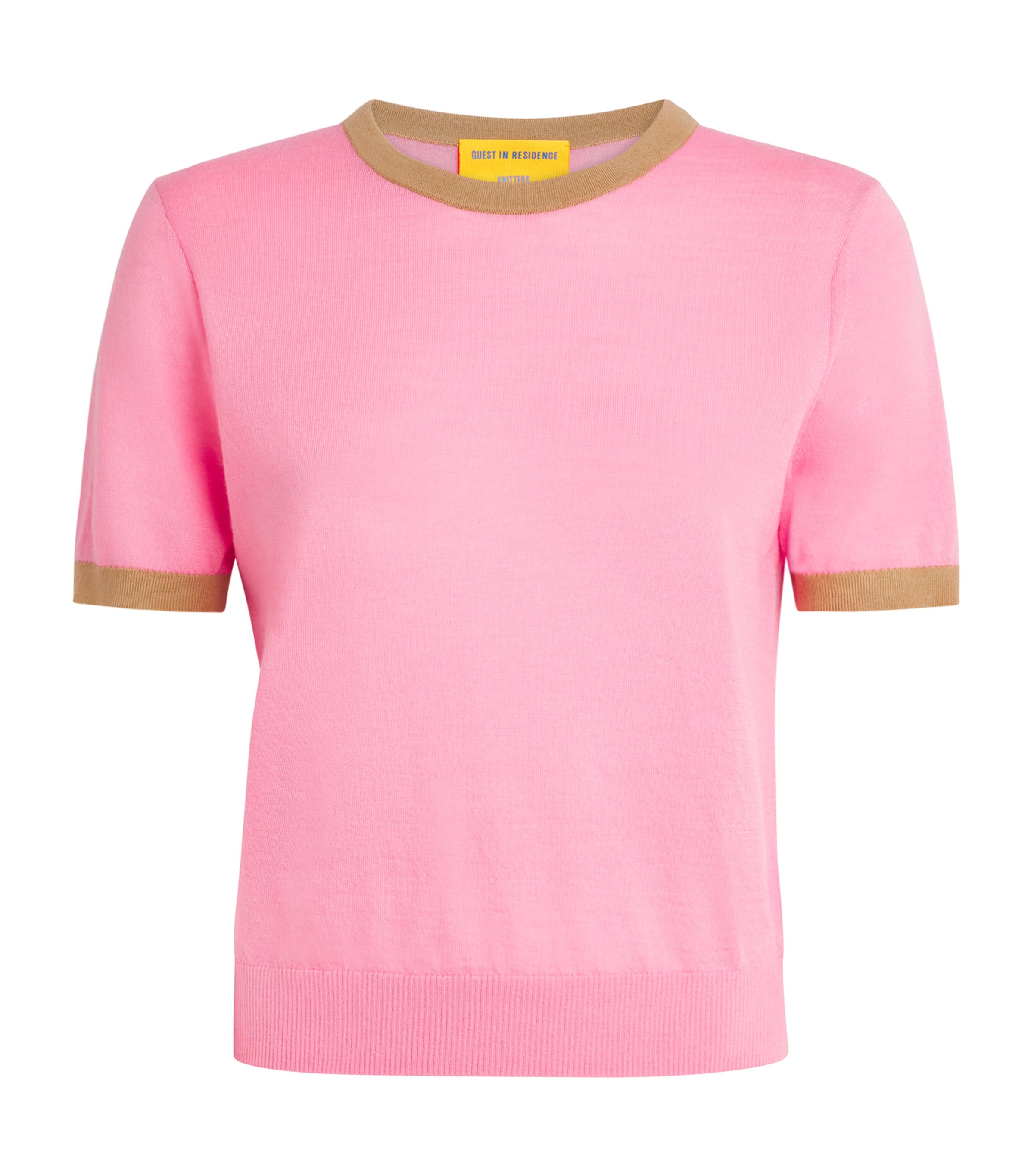 Guest In Residence Womens Cashmere Airy Ringer T-Shirt Sprnkl/camel Sprcml Image 1